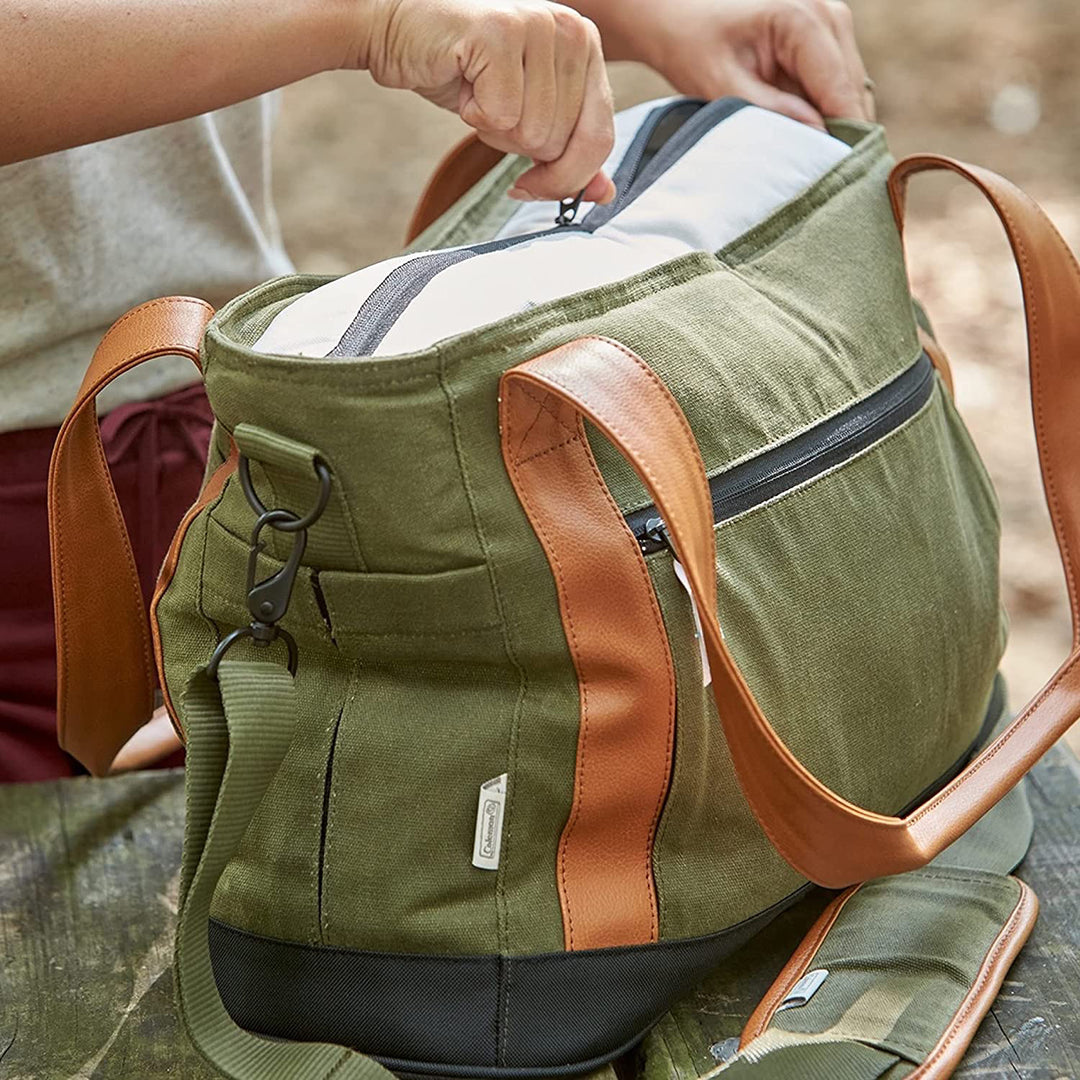 Coleman Banyan Series 30 Can Padded Soft Sided Can Soft Cooler Tote Bag, Olive - VMInnovations