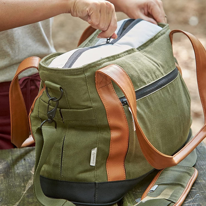 Coleman Banyan Series 30 Can Padded Soft Sided Can Soft Cooler Tote Bag, Olive - VMInnovations