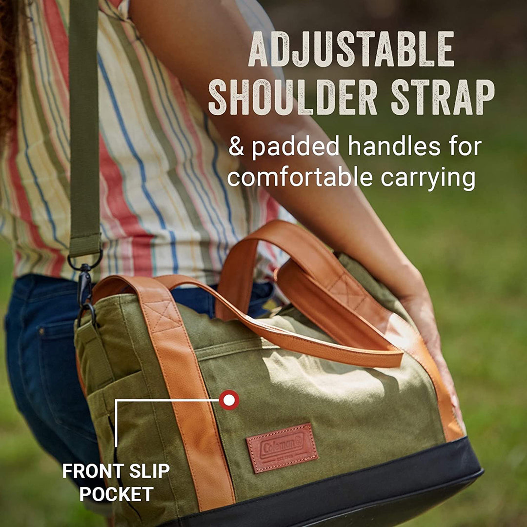 Coleman Banyan Series 30 Can Padded Soft Sided Can Soft Cooler Tote Bag, Olive - VMInnovations