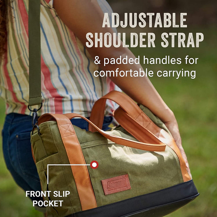 Coleman Banyan Series 30 Can Padded Soft Sided Can Soft Cooler Tote Bag, Olive - VMInnovations