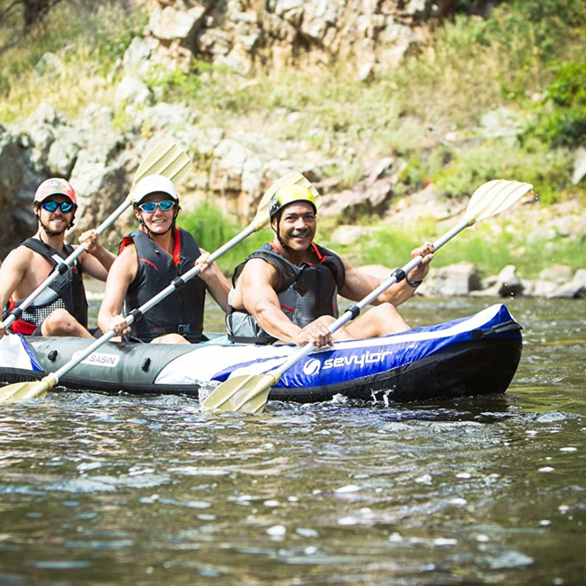 Sevylor Big Basin 3 Person C001 Inflatable Kayak w/Adjustable Seats, Blue (Used) - VMInnovations