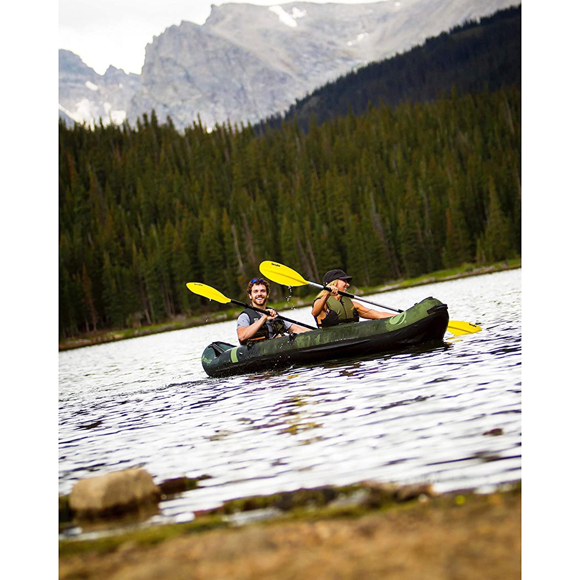 Sevylor Colorado 2 Person Inflatable Kayak & Stearns Men's Life Vest, Blue, M - VMInnovations