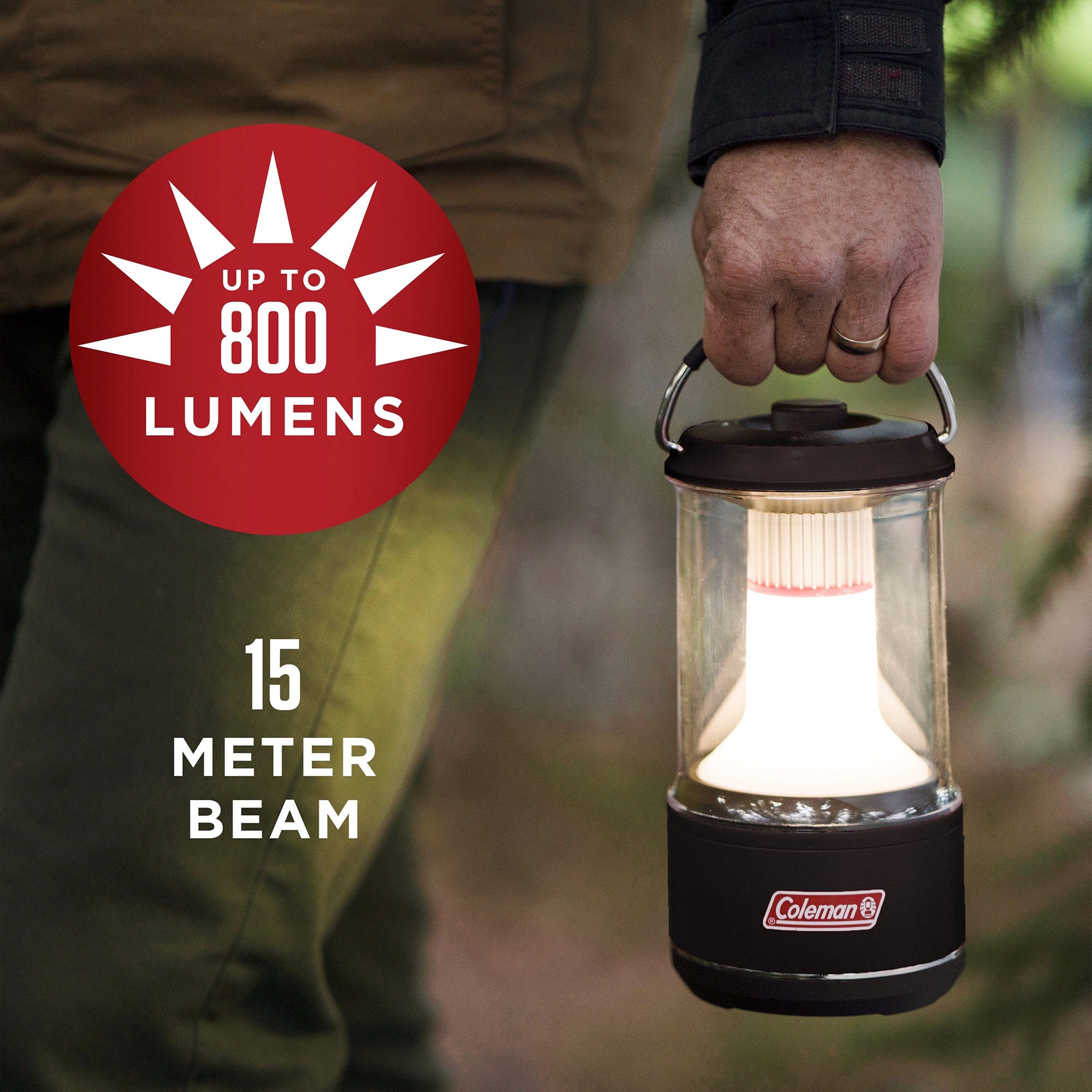 Coleman 800 Lumens LED Outdoor Camping Light Lantern with BatteryGuard, Black - VMInnovations