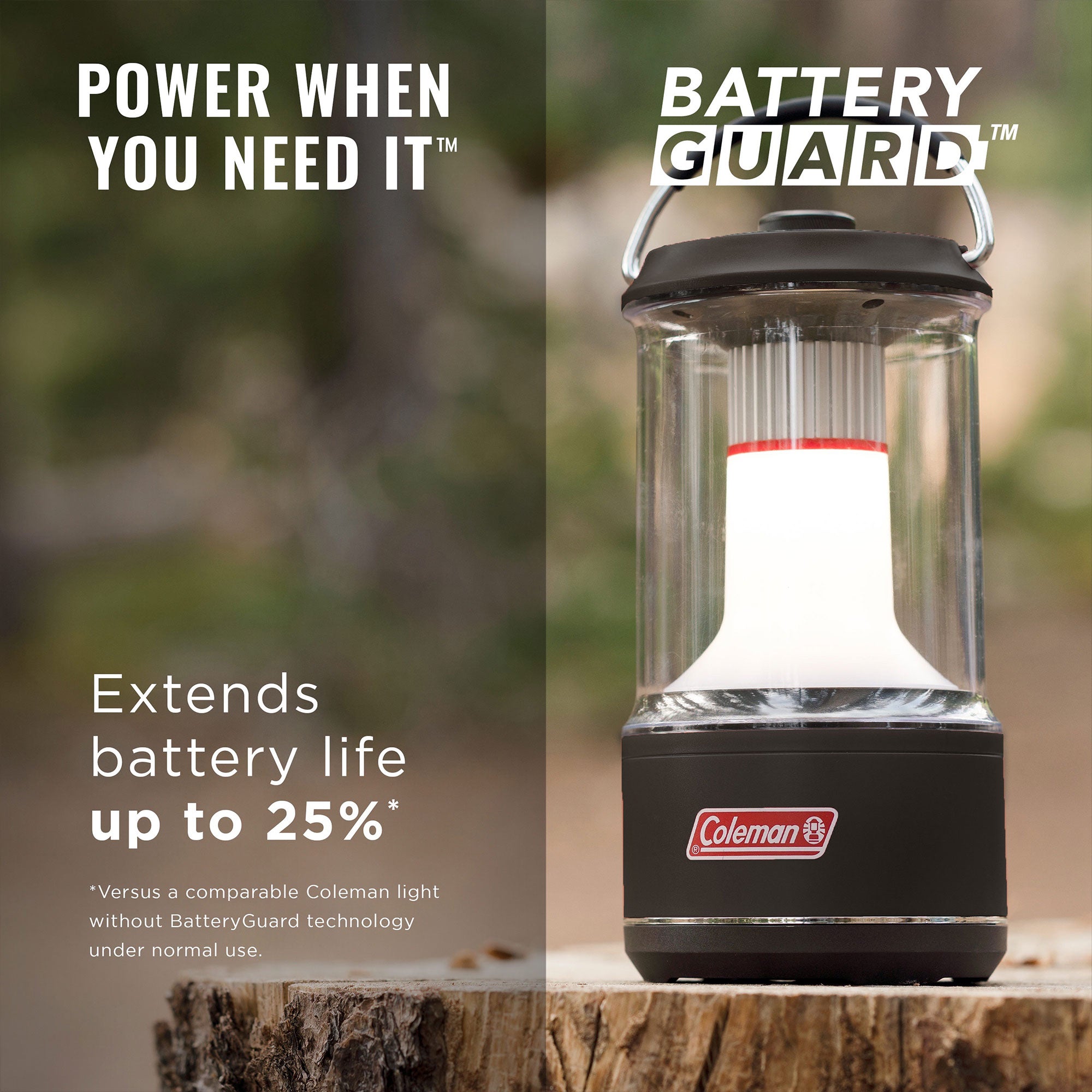 Coleman 800 Lumens LED Outdoor Camping Light Lantern with BatteryGuard, Black - VMInnovations