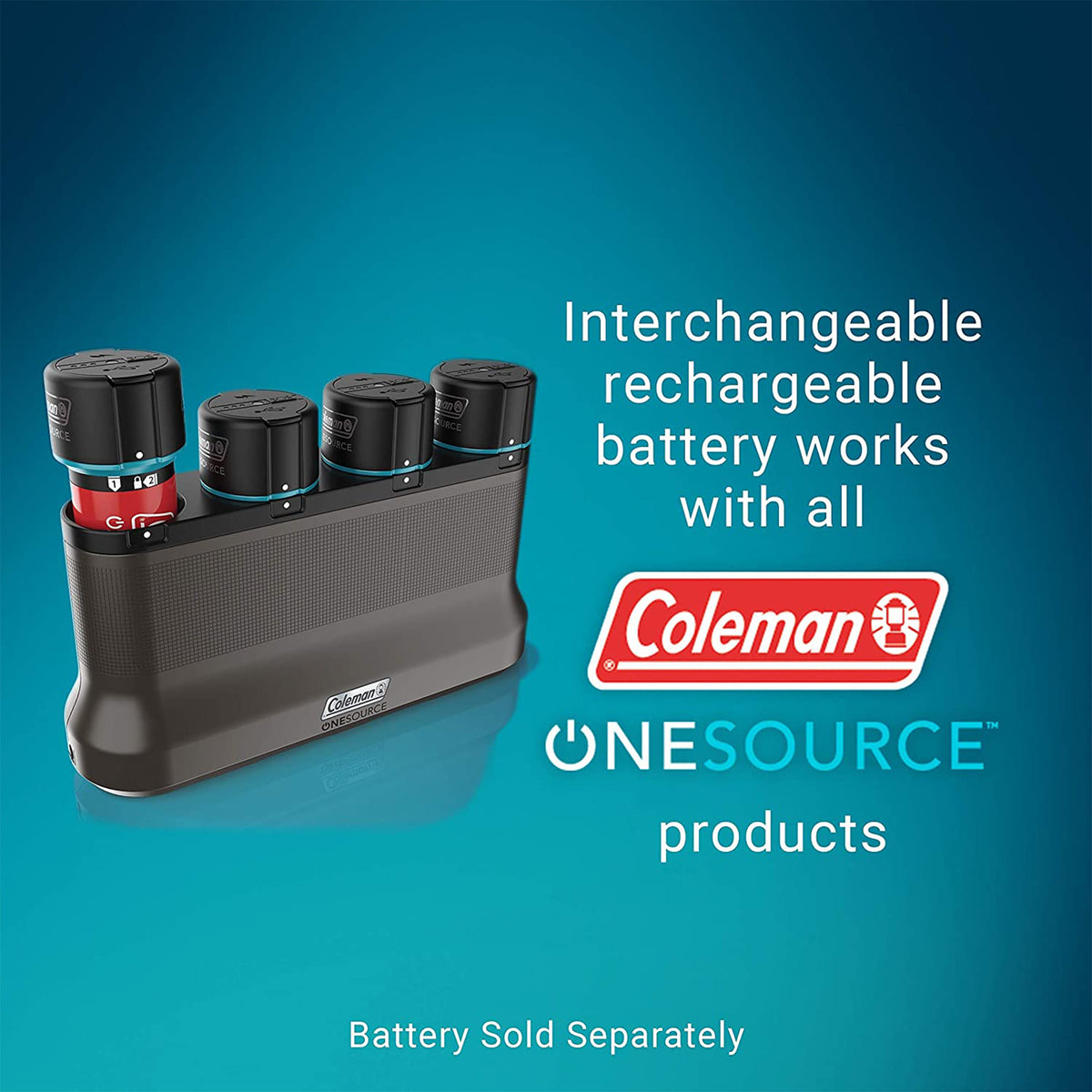 Coleman OneSource 2 Slot Interchangeable Rechargeable Battery Charger System