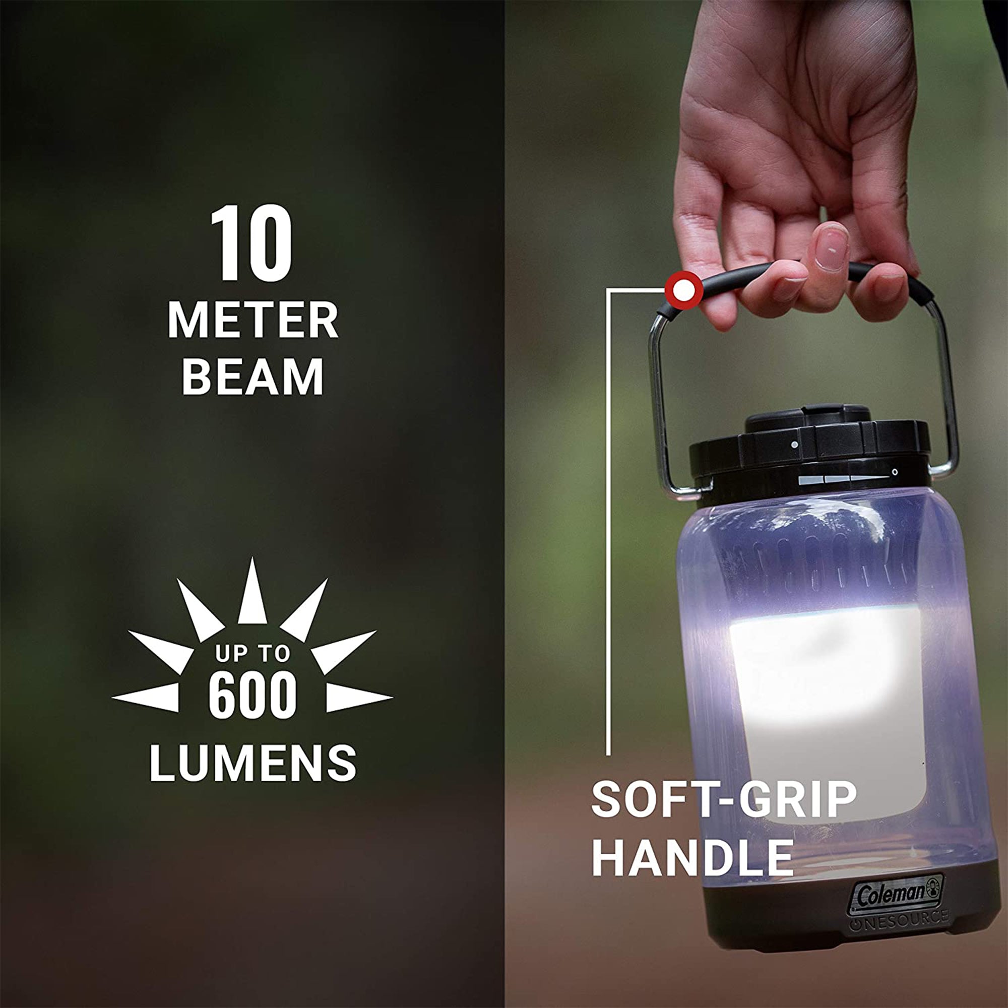 Coleman OneSource 600 Lumens LED Rechargeable Outdoor Camping Lantern (2 Pack)