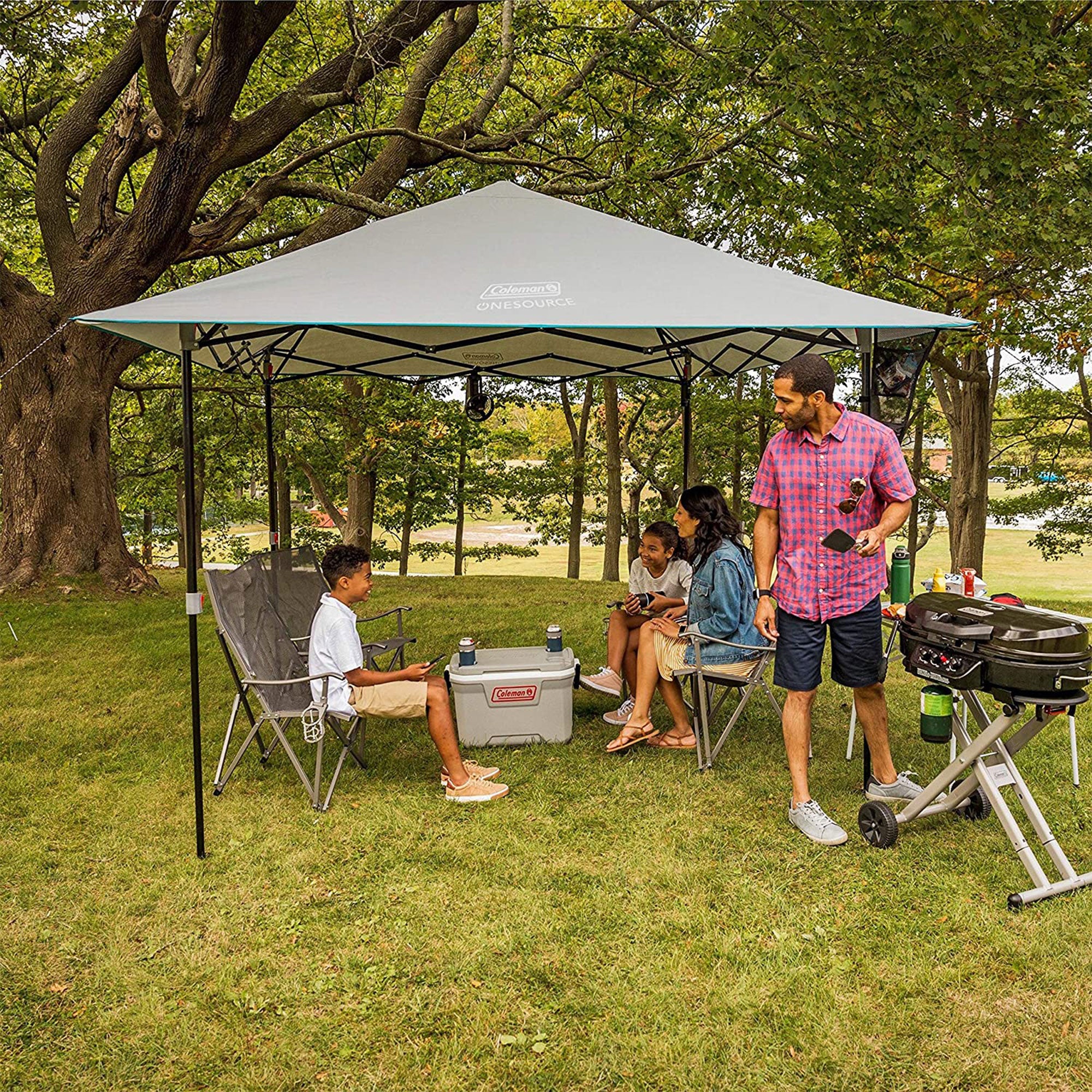 Coleman OneSource 10x10 Canopy Shelter w/ LED Light & Rechargeable Battery(Used) - VMInnovations