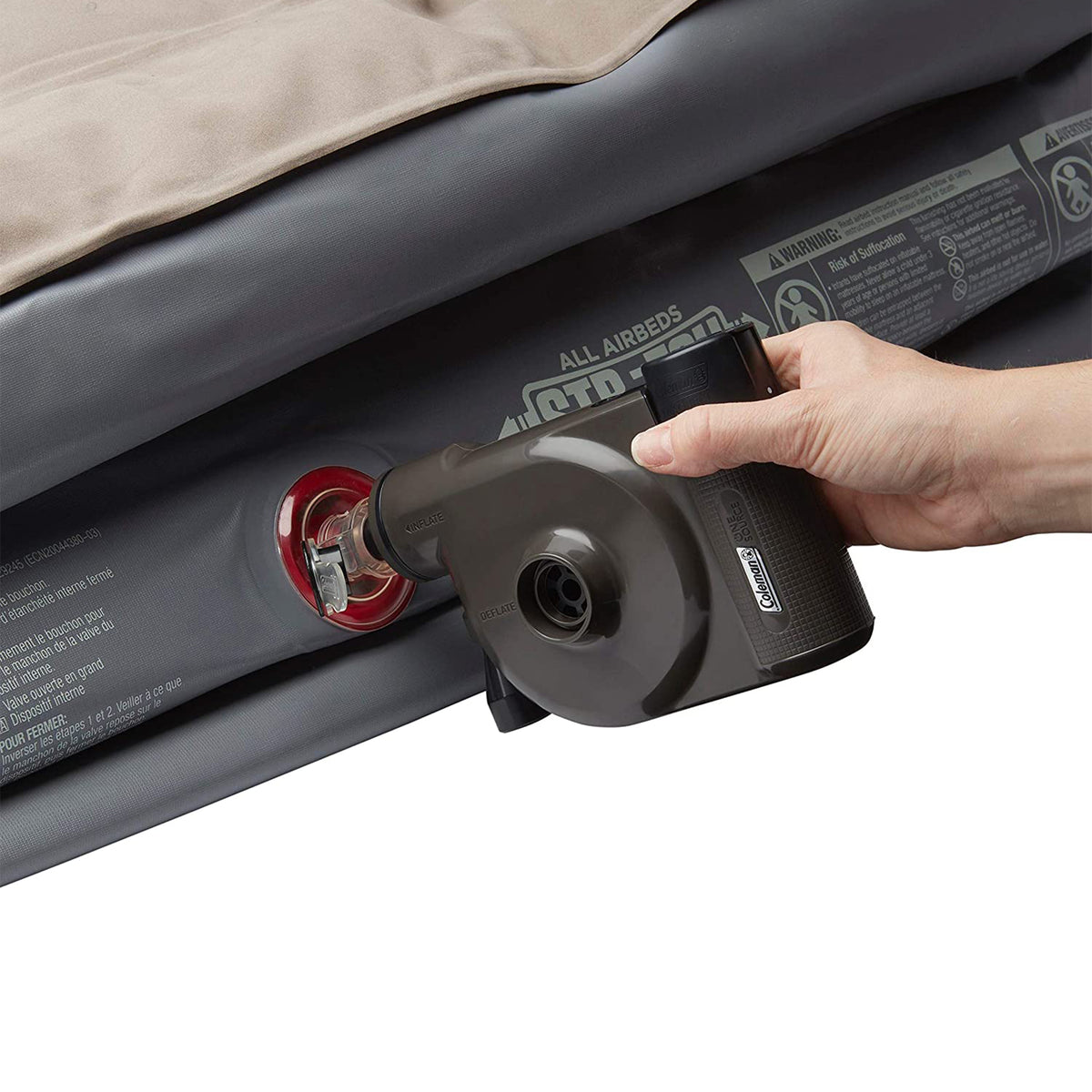 Coleman GuestRest 18" Airbed, Queen (2 Pack) & OneSource USB Air Mattress Pump