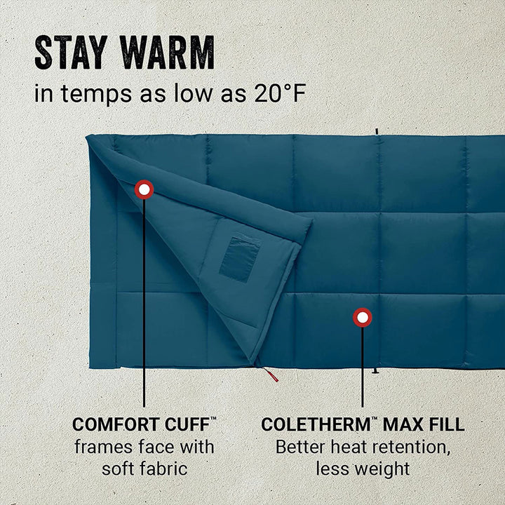 Coleman Kompact Lightweight 20 Fahrenheit Camping Hiking Sleeping Bag (2 Pack) - VMInnovations