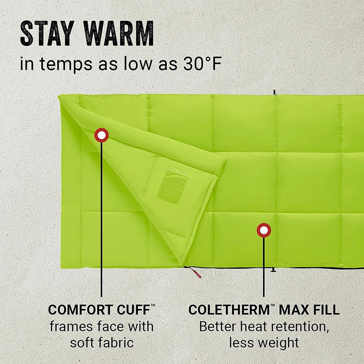 Coleman Montana 8 Person Tent & Kompact 30 Fahrenheit Sleeping Bag (2 Pack)