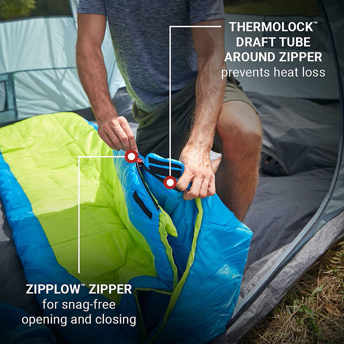 Coleman Kompact Lightweight 25 Fahrenheit Sleeping Bag for Camping and Hiking