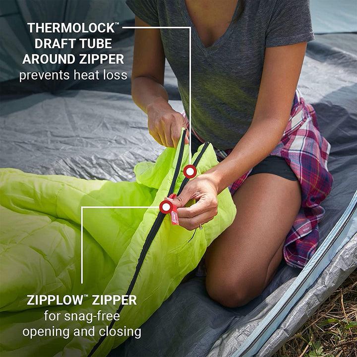 Coleman Kompact Thermolock 40 Fahrenheit Big Tall Contour Sleeping Bag (2 Pack) - VMInnovations