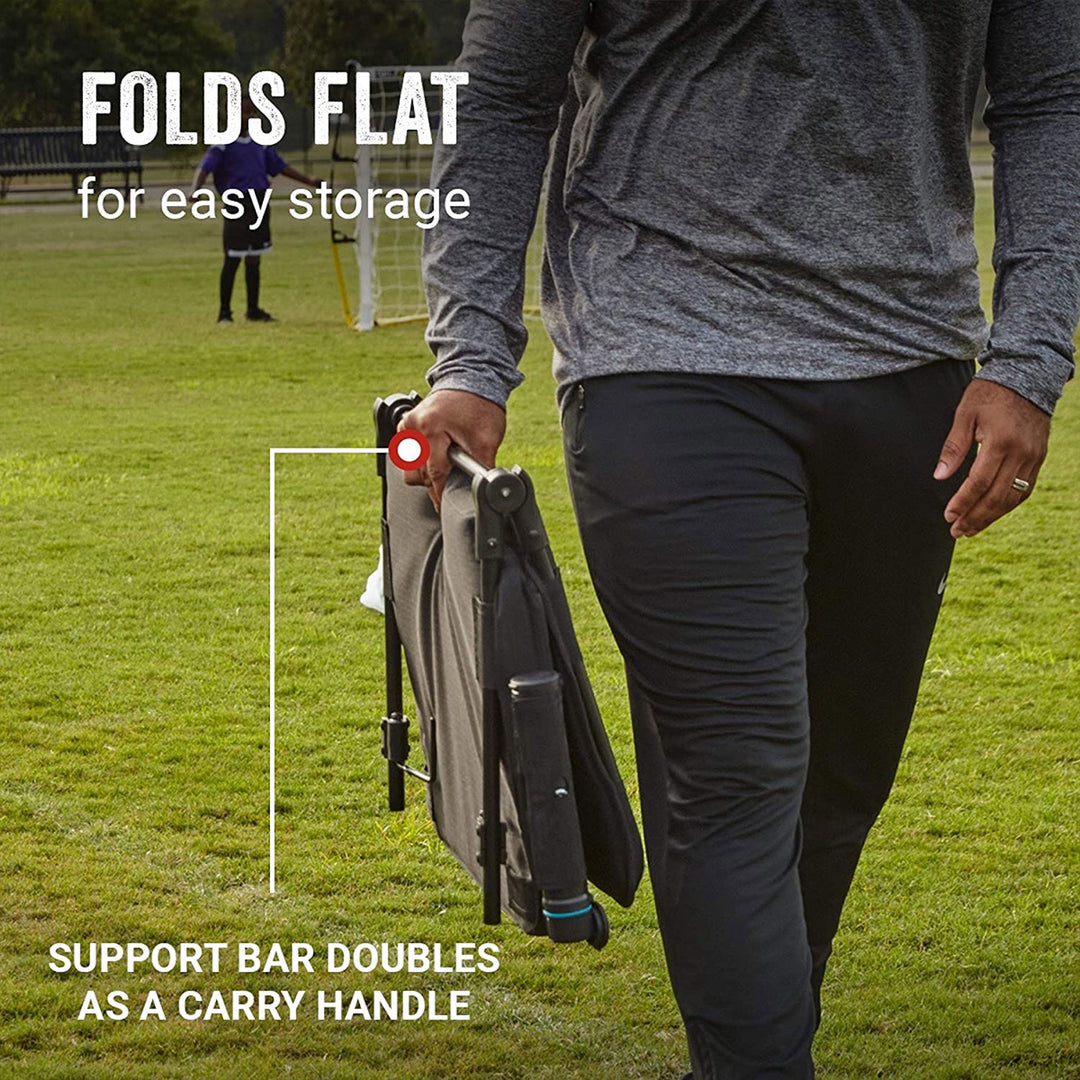 Coleman 17 In OneSource Foldable Padded Rechargeable Heated Stadium Seat, Black - VMInnovations