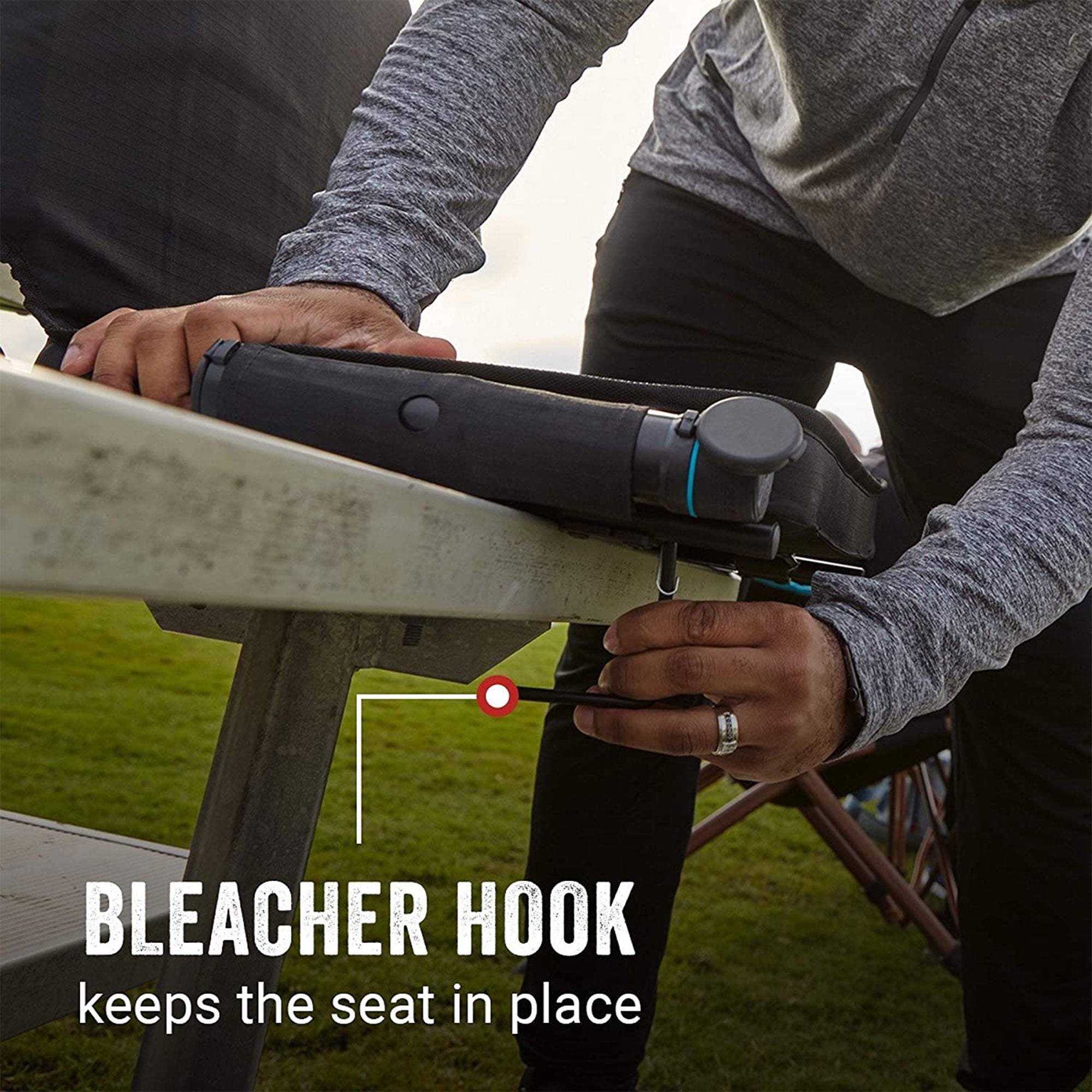Coleman 17 In OneSource Foldable Padded Rechargeable Heated Stadium Seat, Black - VMInnovations