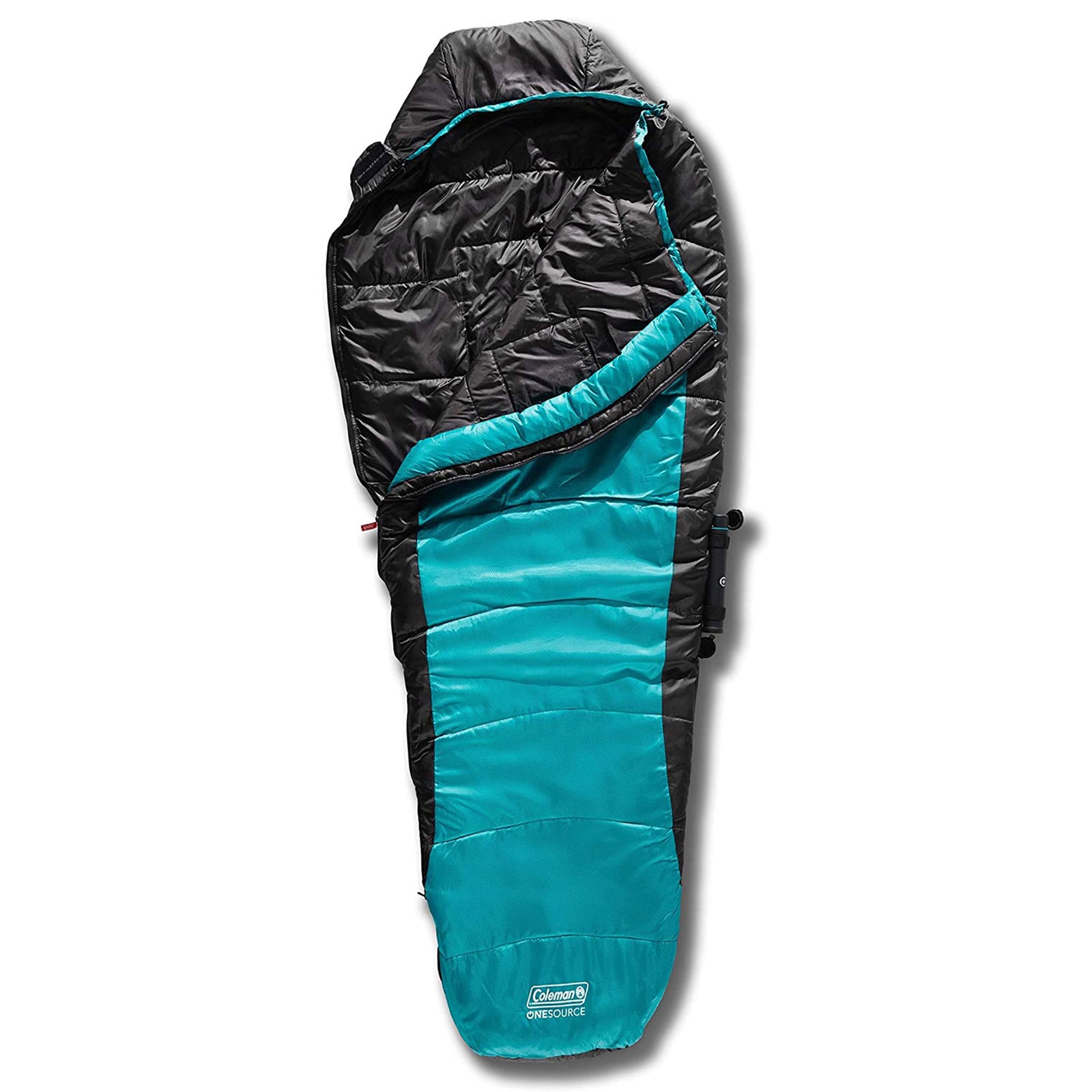 Coleman OneSource All Season Rechargeable Adjustable Heated Sleeping Bag, Teal - VMInnovations