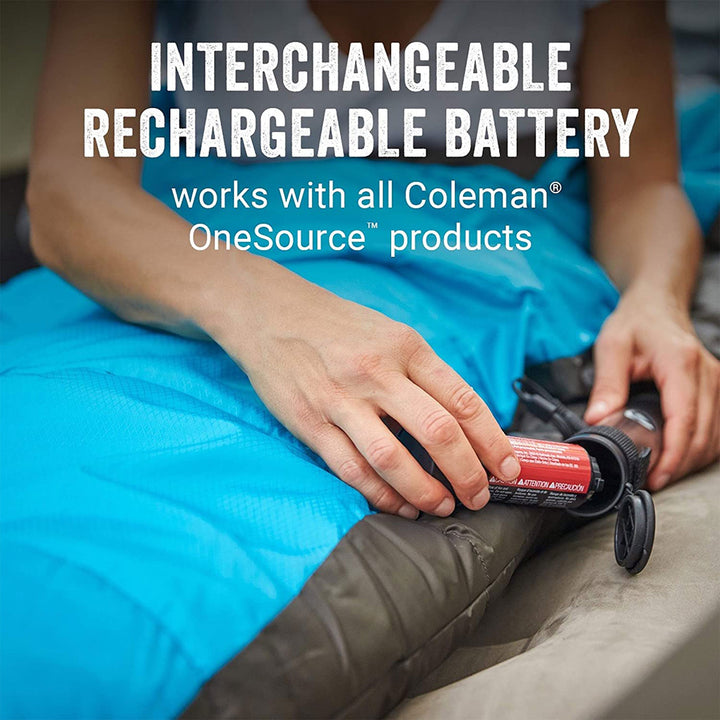 Coleman OneSource All Season Rechargeable Adjustable Heated Sleeping Bag, Teal - VMInnovations