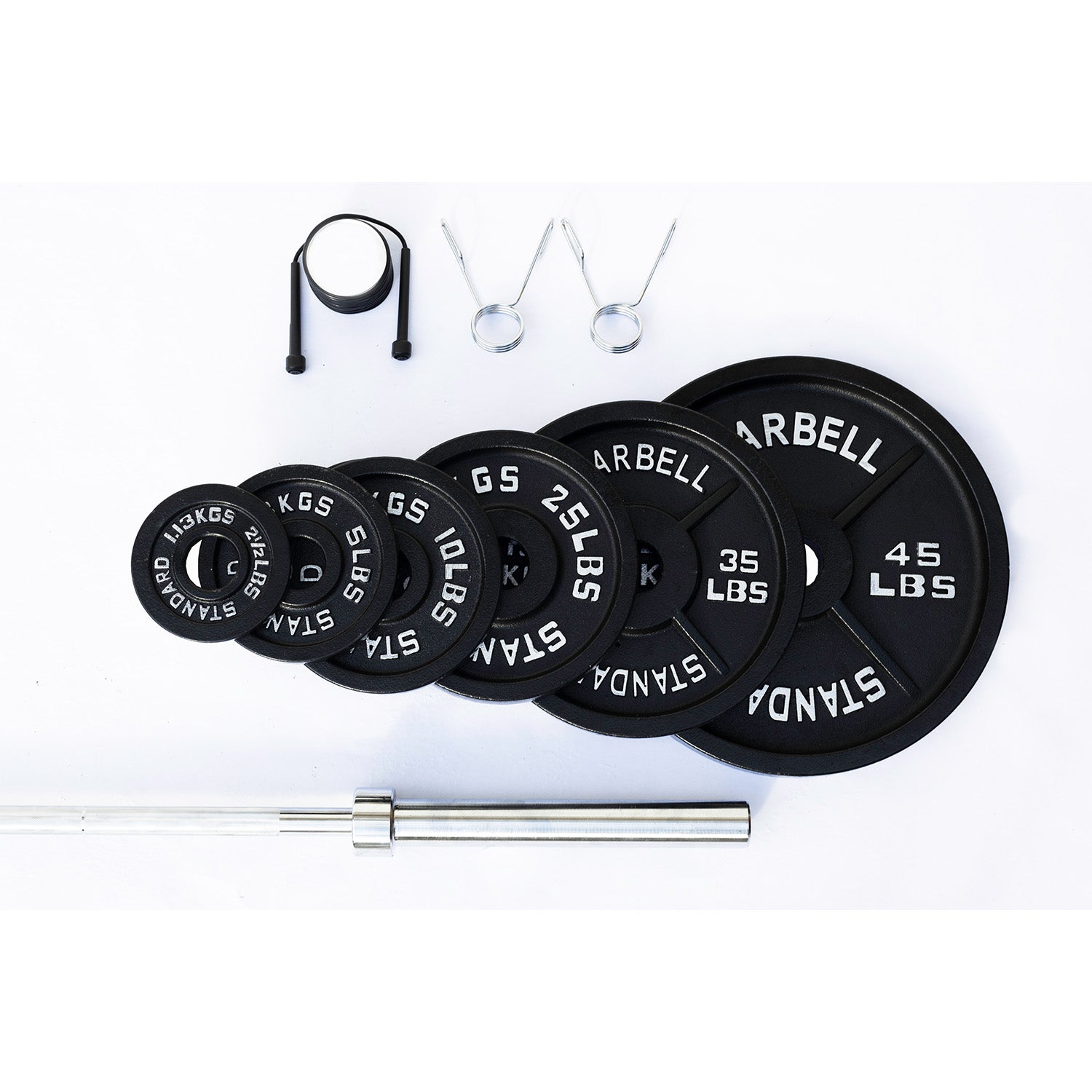 McCarty Fitness Supply Fortek Strength 300 Lb Olympic Weight Plate Set & Barbell