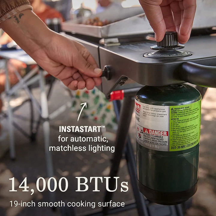 Coleman 19 Inch Road Tripping, Camping, and Tailgating Portable Propane Griddle - VMInnovations