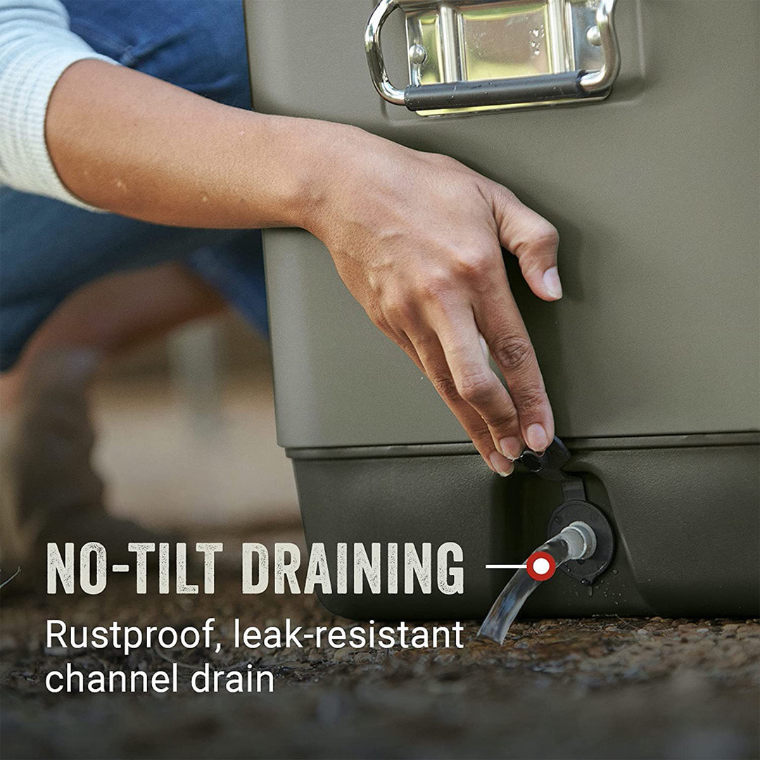 Coleman Reunion 54-Quart Ice Chest Stainless Steel Belted Matte Cooler, Sage - VMInnovations