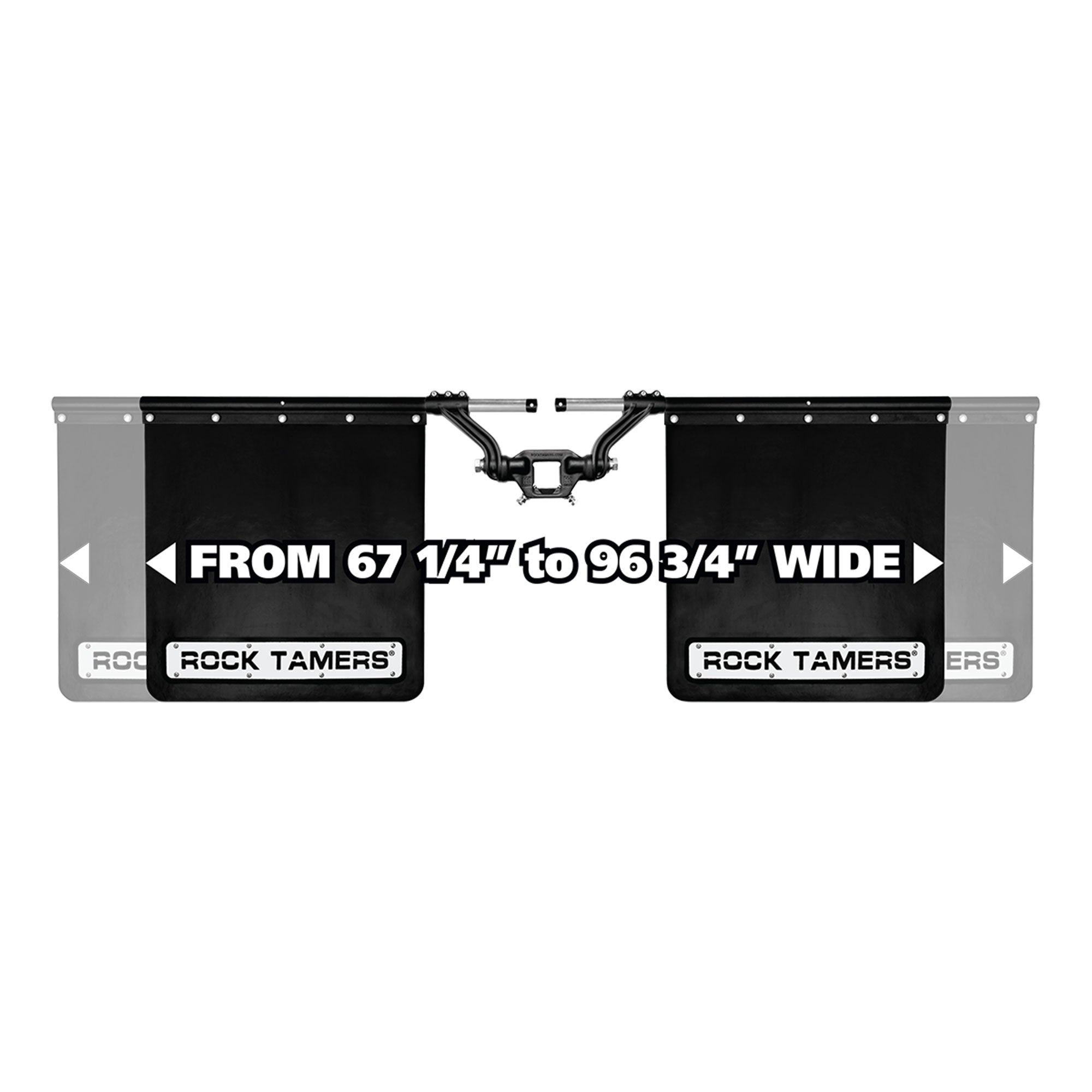 Rock Tamers Mudflap System with Rock Damage Protection for 2 Inch Ball Mounts