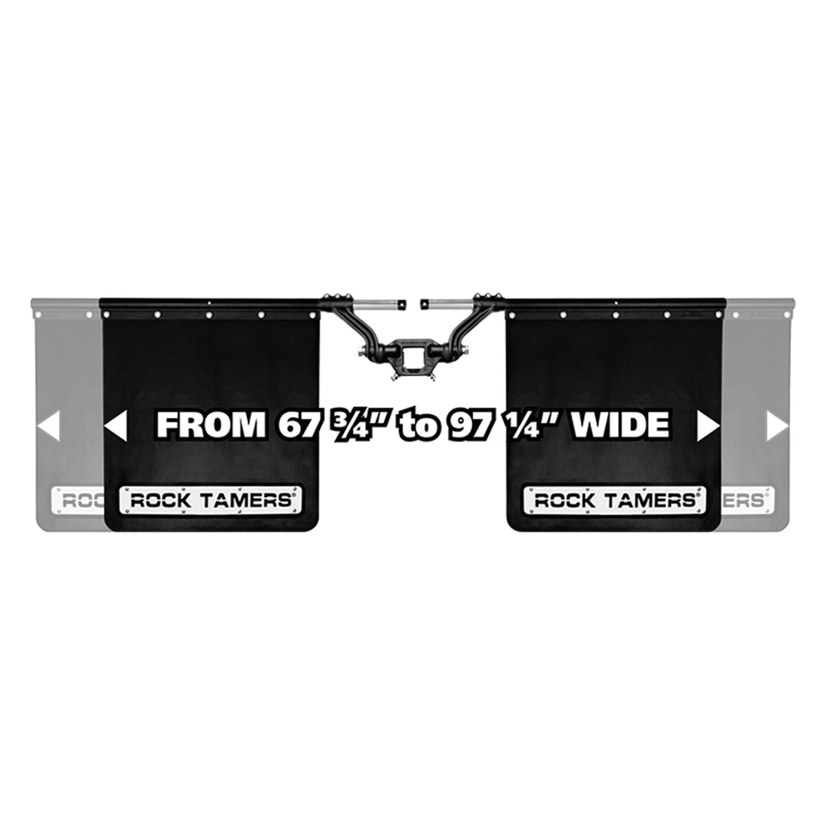 Rock Tamers Mudflap System with Rock Damage Protection for 2.50 Inch Ball Mounts