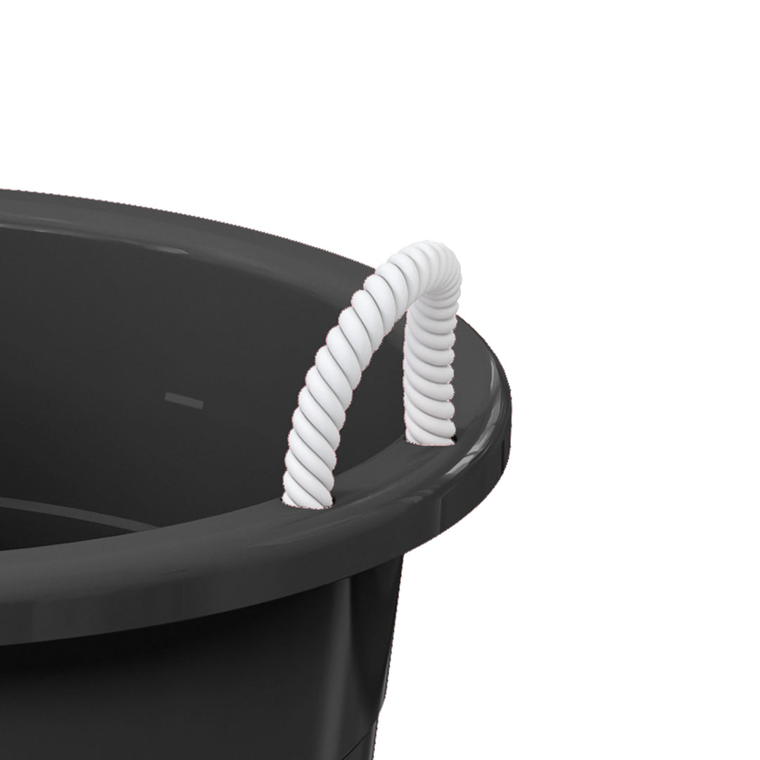 Life Story 17 Gal Flexible Plastic Storage Bucket w/ Rope Handles, Black, 8 Pack - VMInnovations