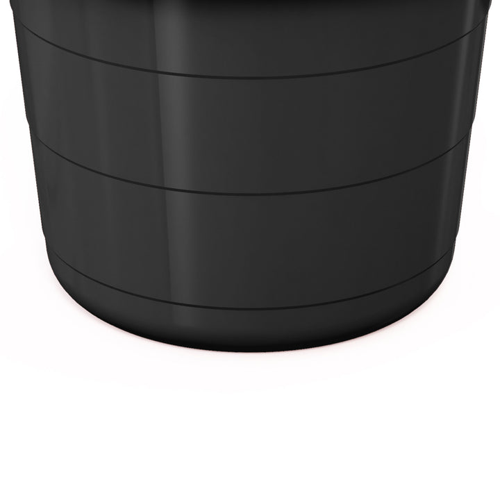 Life Story 17 Gal Flexible Plastic Storage Bucket w/ Rope Handles, Black, 8 Pack - VMInnovations