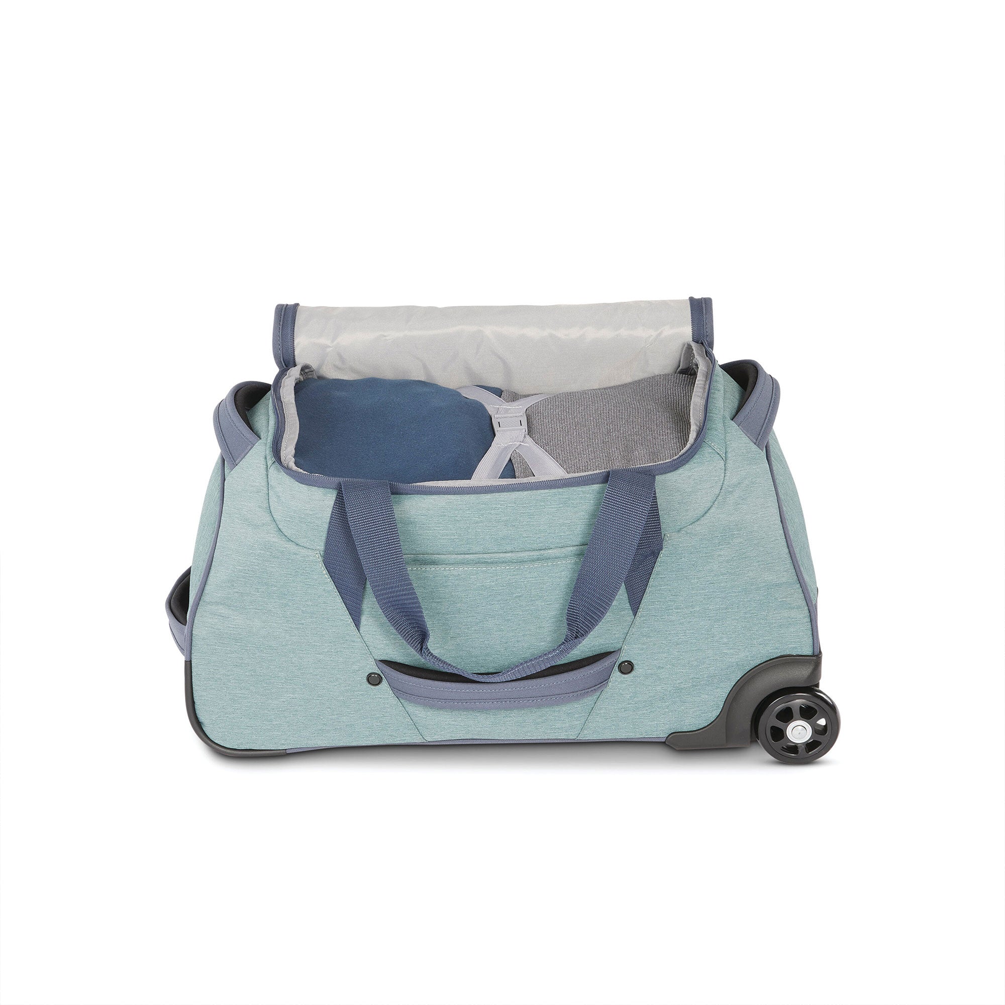 Forester 22 Inch Roomy Wheeled Duffel with Grab Handles, Slate Blue (Used)