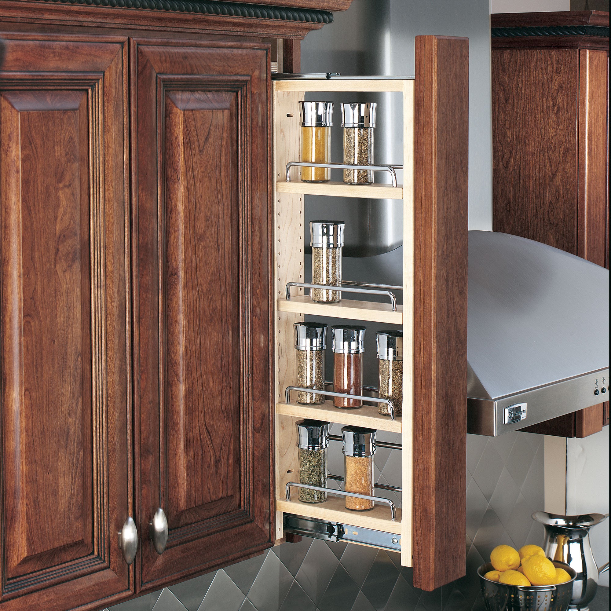 Rev-A-Shelf 3" Pullout Wall Filler w/ Soft-close, 30" Height, 432-WFBBSC30-3C - VMInnovations