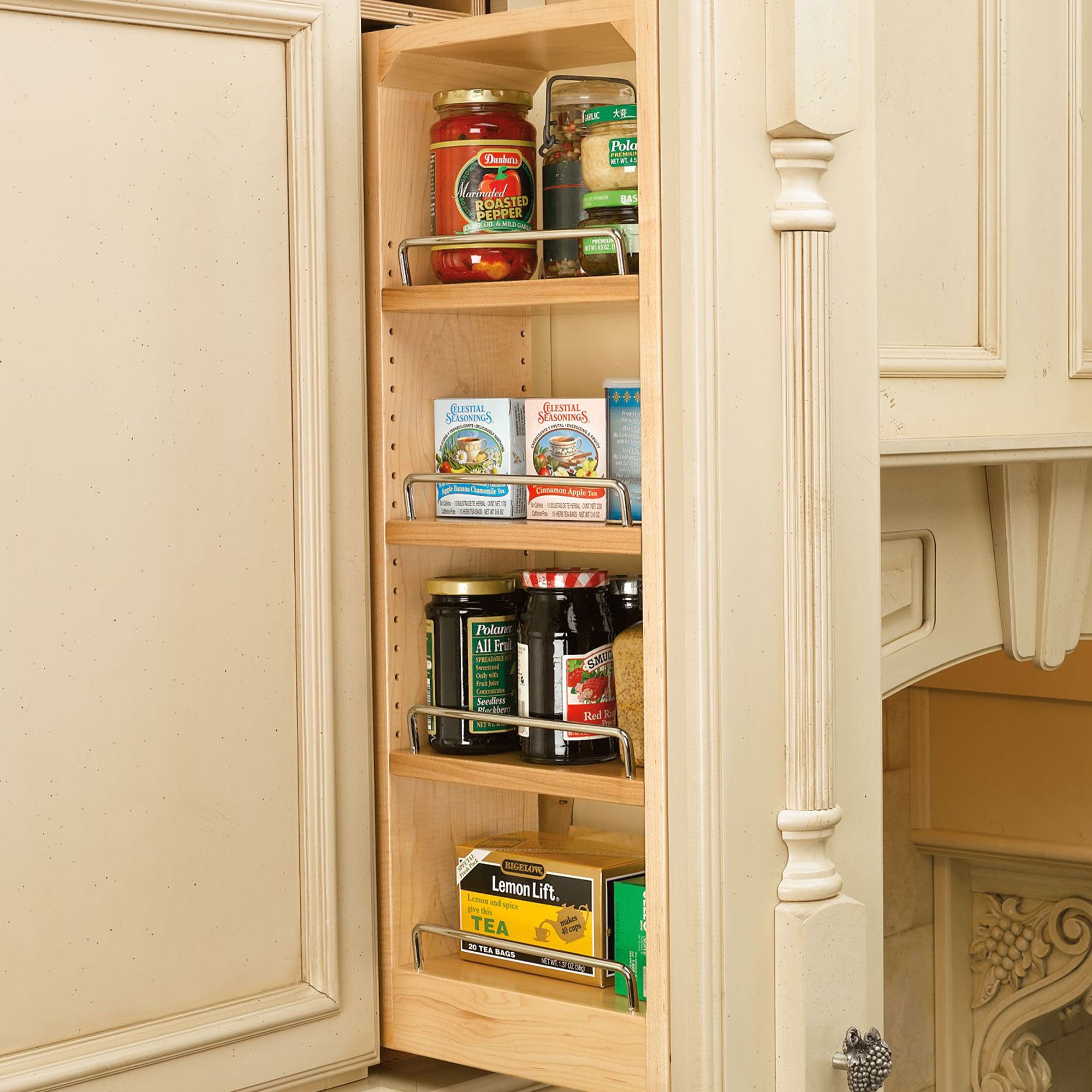 Rev-A-Shelf 6" Pullout Wall Filler with Soft-Close, 30" Height, 432-WFBBSC30-6C