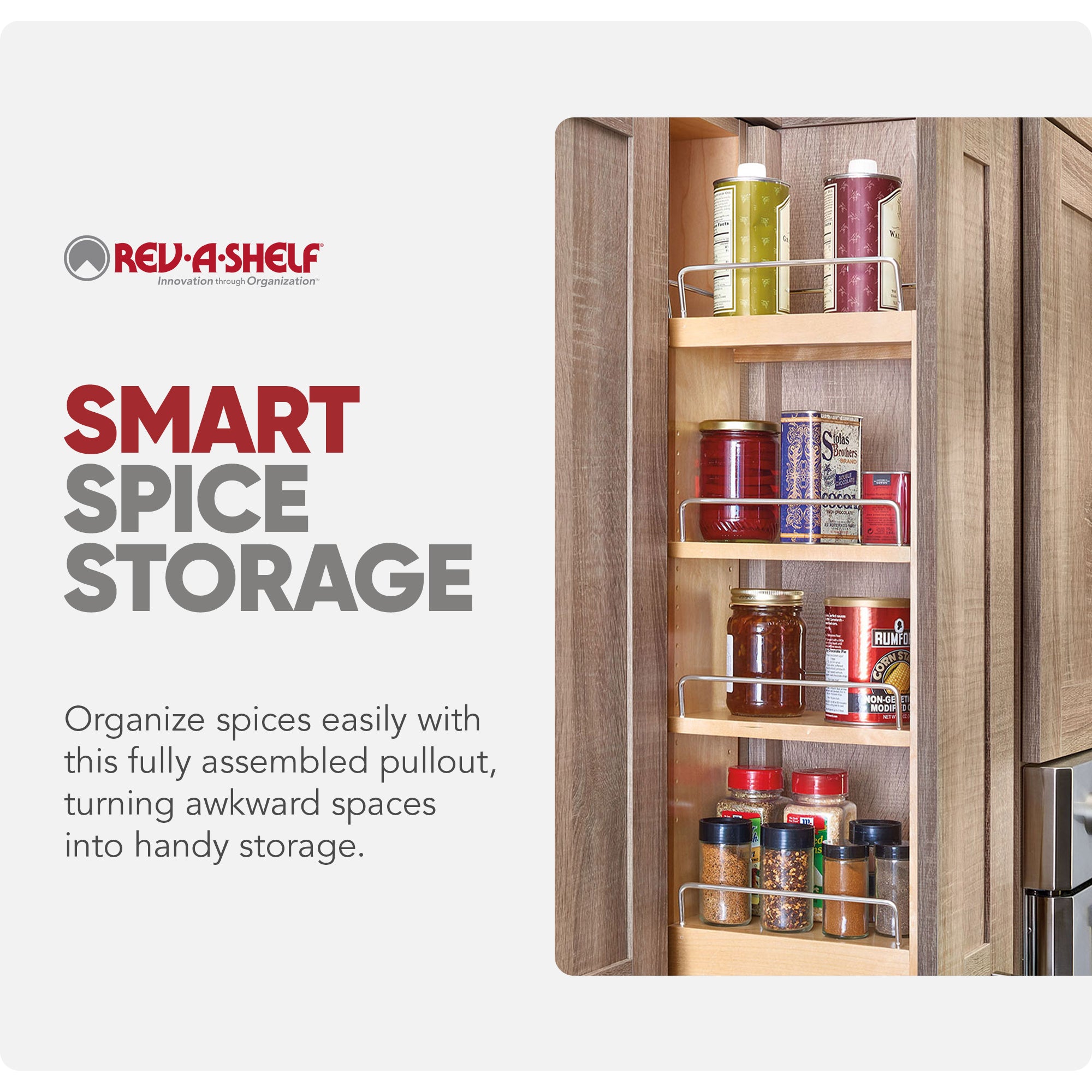 Rev-A-Shelf 6" Pullout Kitchen Wall Cabinet Organizer Soft-close, 448-BBSCWC-6C - VMInnovations