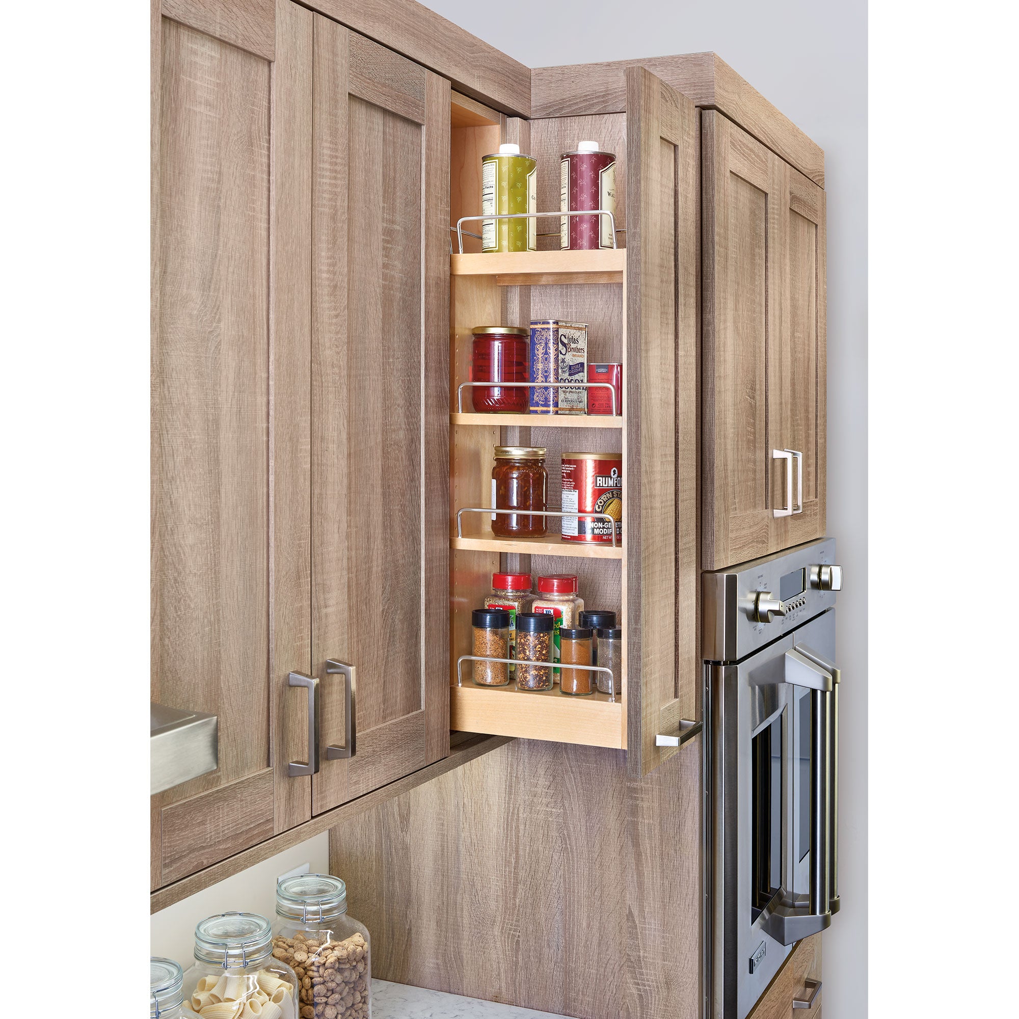 Rev-A-Shelf 6" Pullout Kitchen Wall Cabinet Organizer Soft-close, 448-BBSCWC-6C - VMInnovations