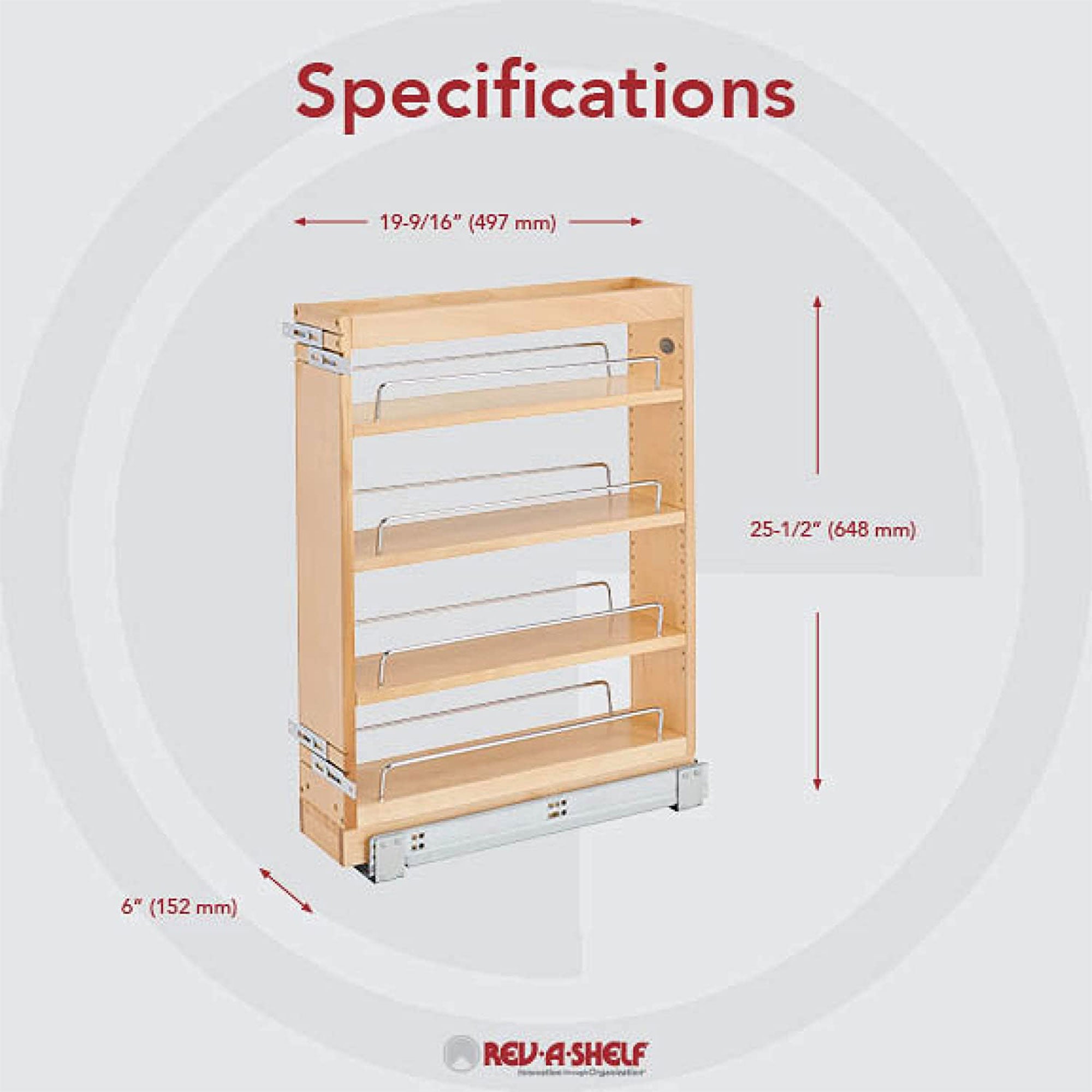 Rev-A-Shelf 5x19 Inch Soft Close Pull Out Base Kitchen Cabinet Vanity Organizer - VMInnovations