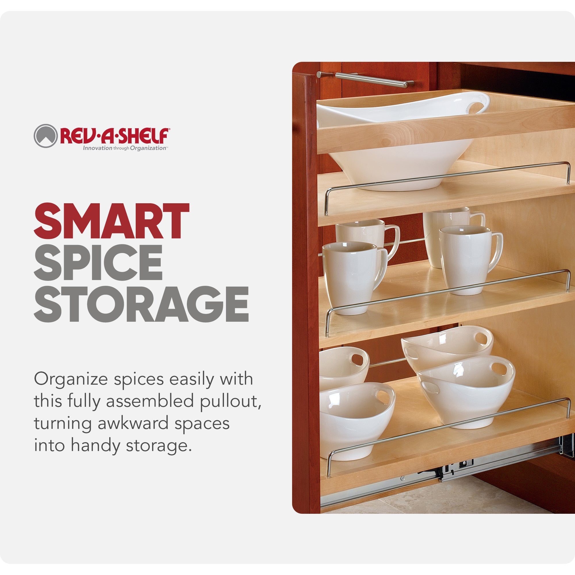 Rev-A-Shelf 14.75" Pullout Kitchen Cabinet Organizer Soft-close, 448-BCSC-14C - VMInnovations
