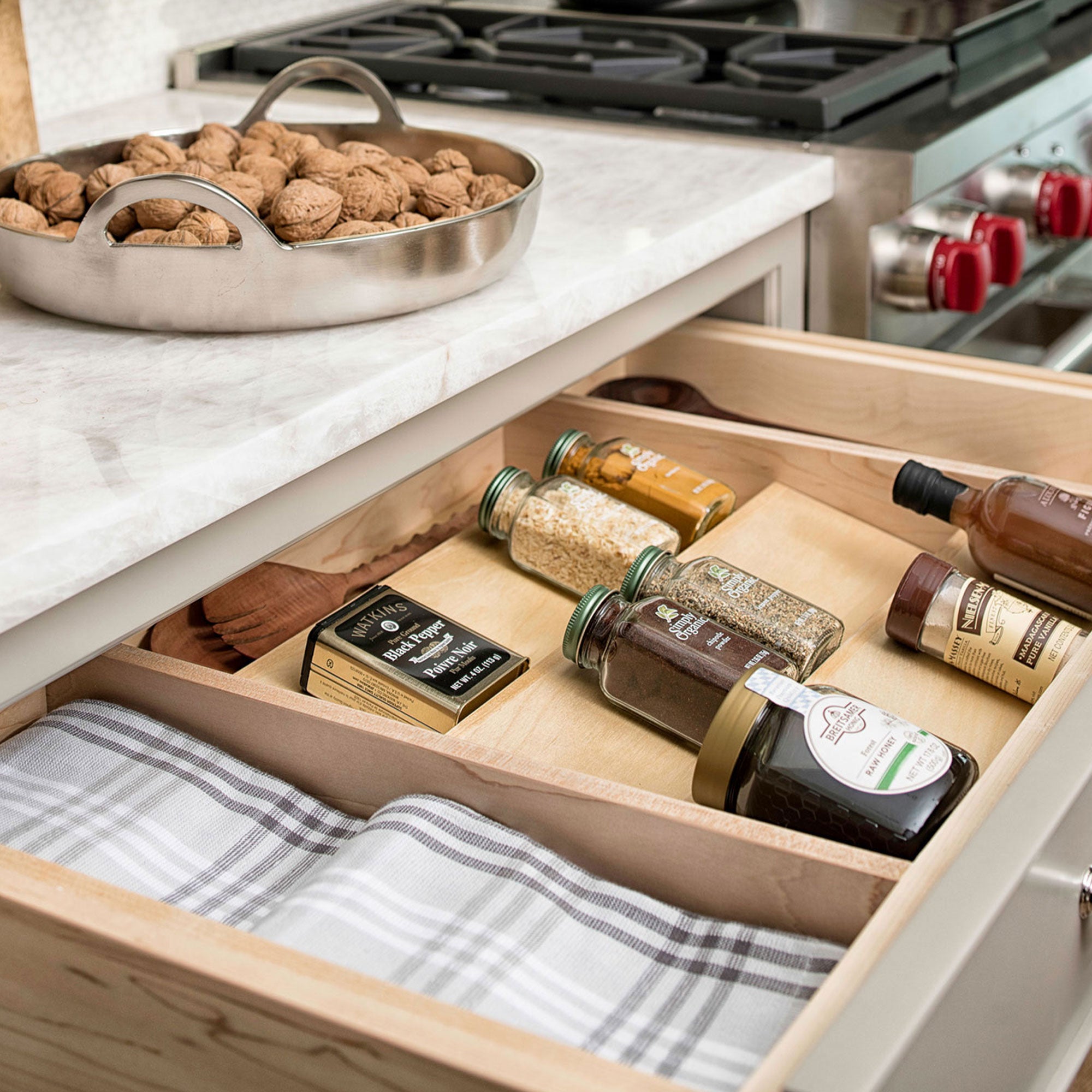 Rev-A-Shelf 36'' Kitchen Drawer Organizer Insert Spice Rack Three-Tier, 4SDI-36-1 - VMInnovations