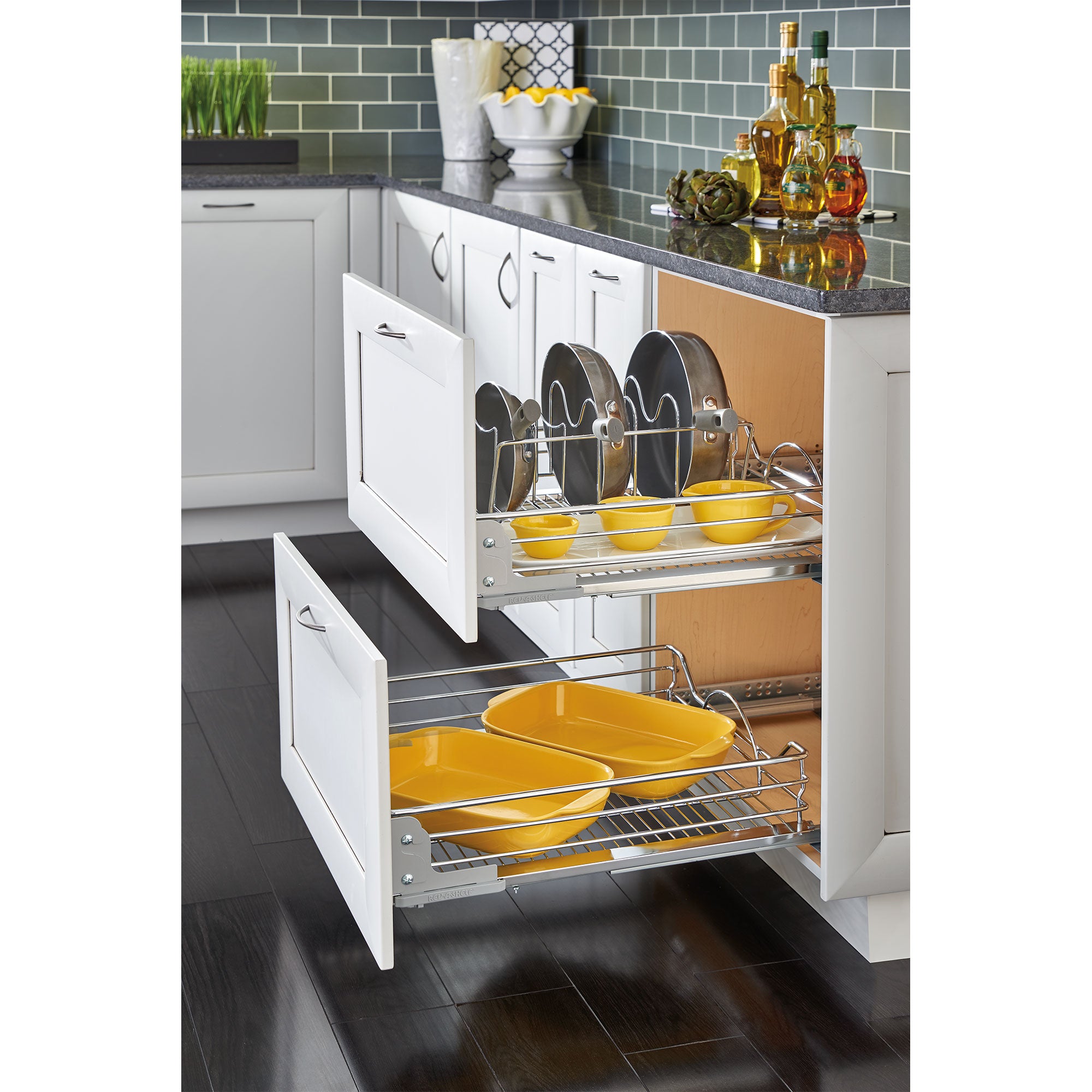 Rev-A-Shelf Pullout Cabinet Basket w/ Soft-close, 20.5'' x 21.74'', 5730-21CR - VMInnovations