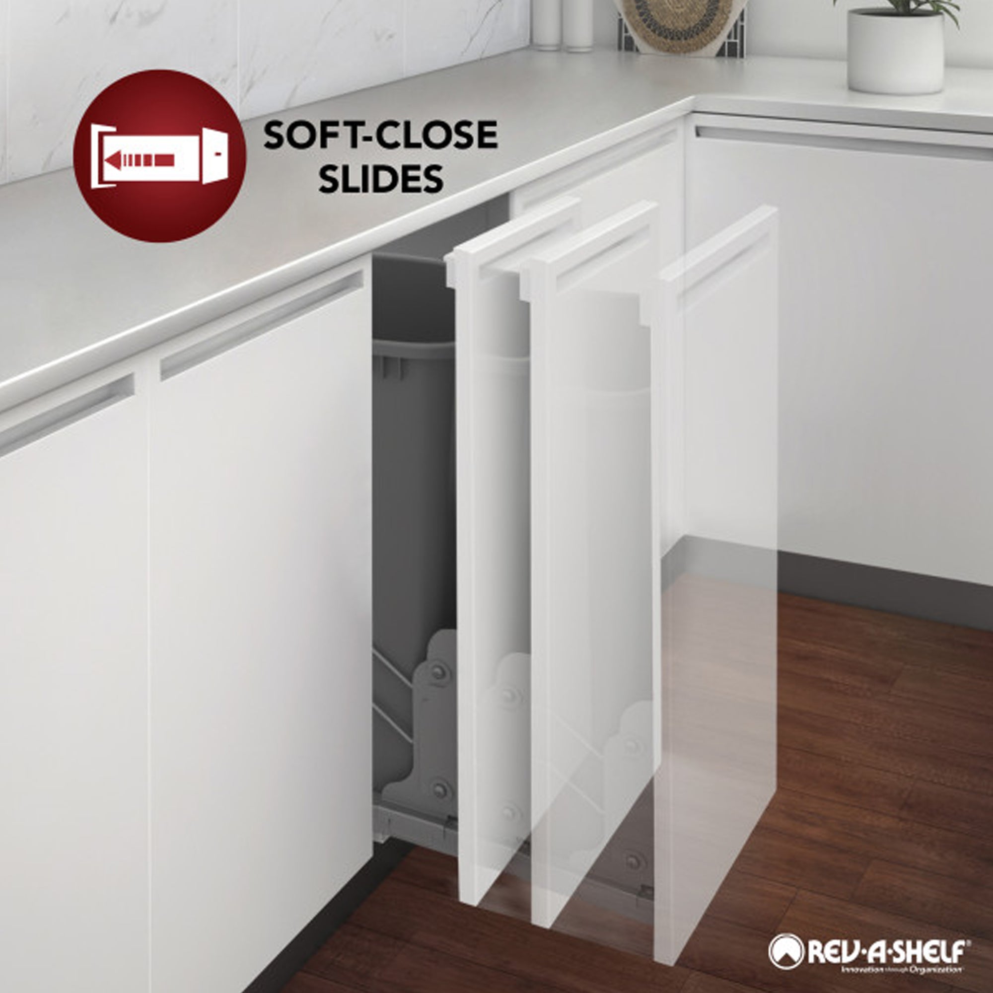 Rev-A-Shelf Pullout Corner Cabinet Organizer w/ Soft-close Three-Tier, 5PSP3-15SC-CR - VMInnovations