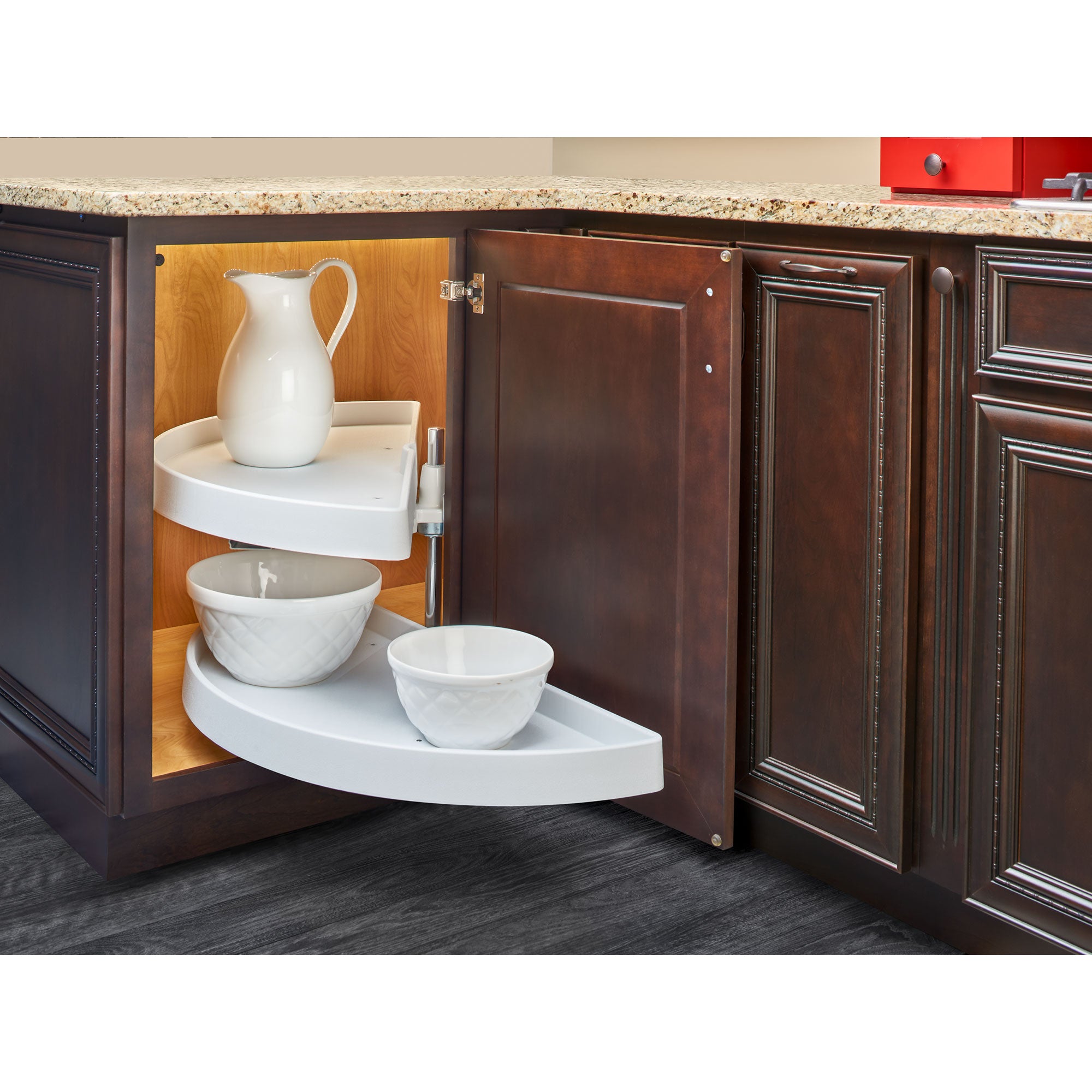 Rev-A-Shelf 39" Lazy Susan Half-Moon Polymer Two-Tier Blind Cabinet 6882-39-11-570 - VMInnovations