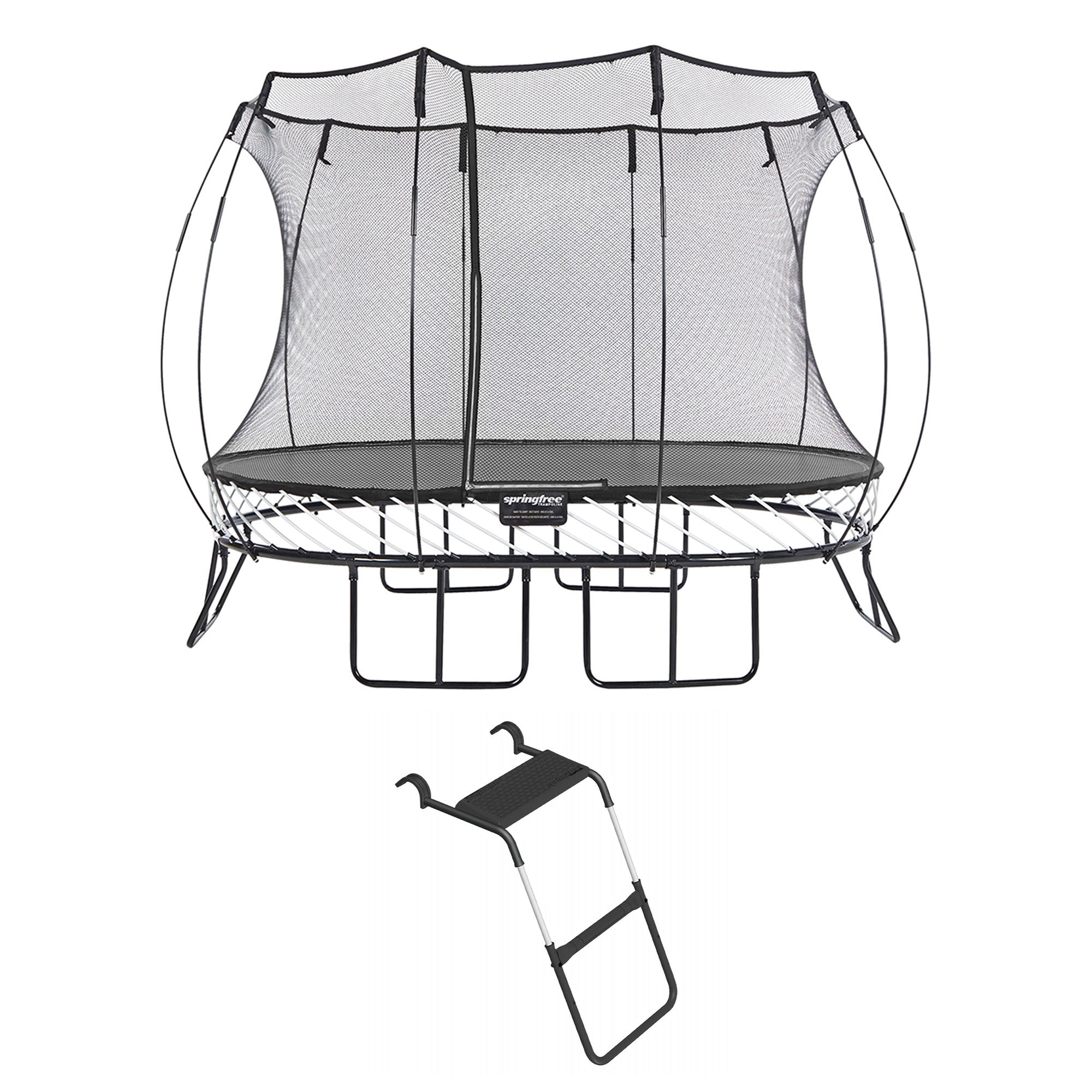 Springfree Trampoline Kids Oval 8 x 11Ft Trampoline & FlexrStep V2 Safety Ladder