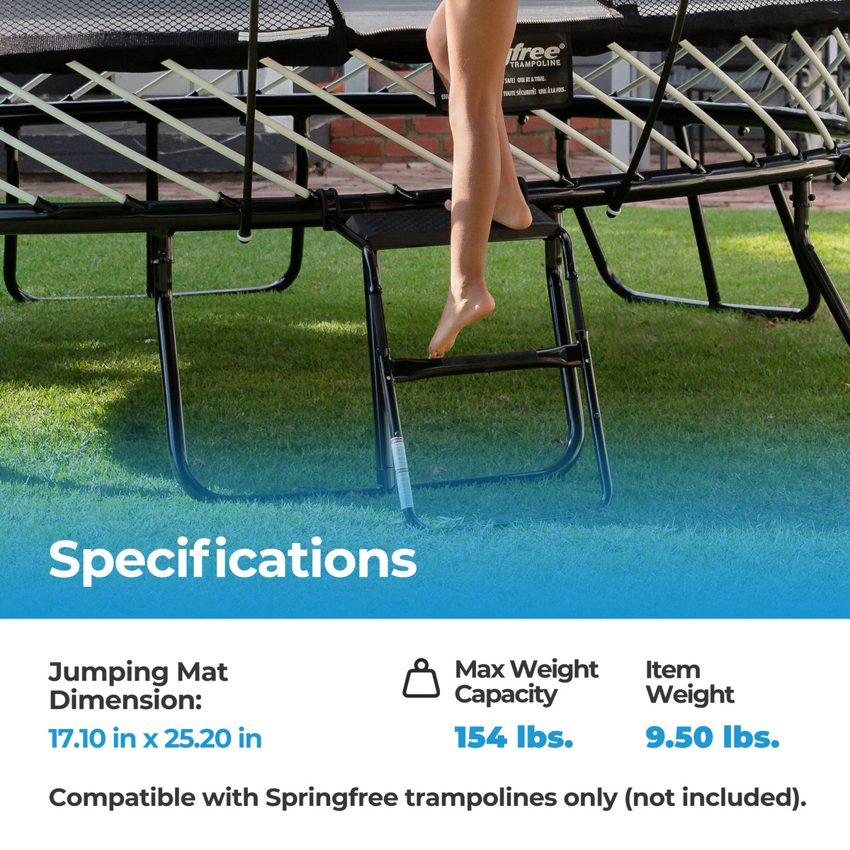 Springfree Trampoline Oval 8 x 13Ft Trampoline & FlexrStep V2 Safety Ladder