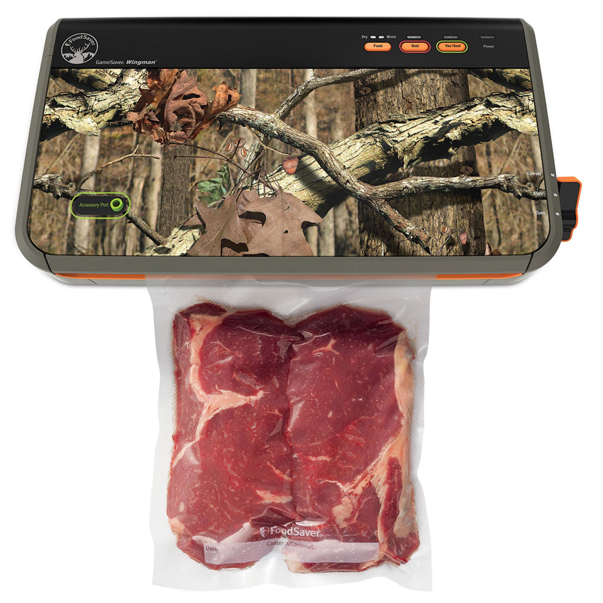 FoodSaver GameSaver 2100 Series Wingman Plus Food and Meat Vacuum Sealer, Camo