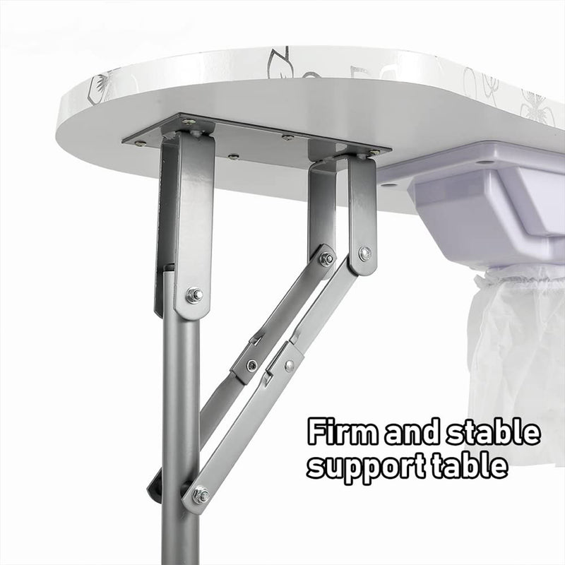 Professional 35 Inch Vented and Foldable Manicure Table, White Flower (Used)