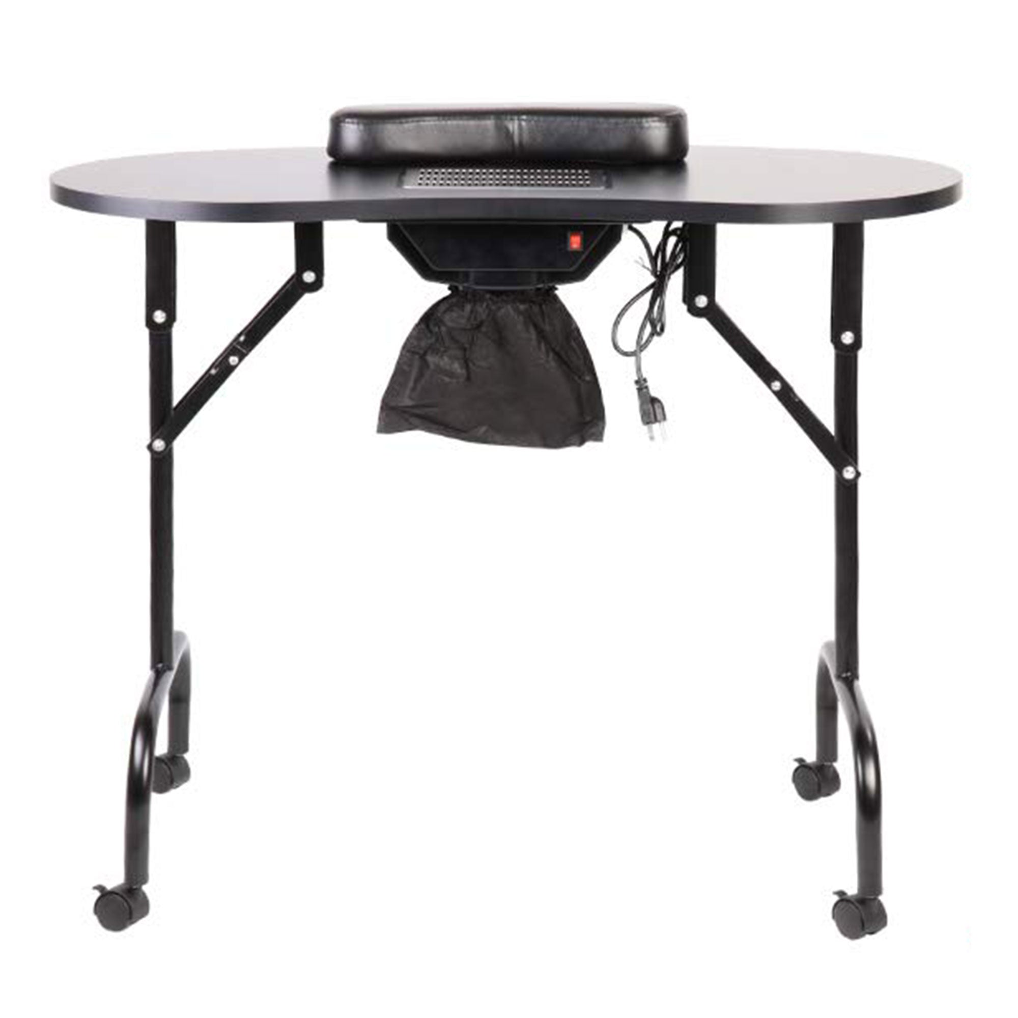 LEIBOU Professional Vented Portable Foldable Manicure Technician Table, Black
