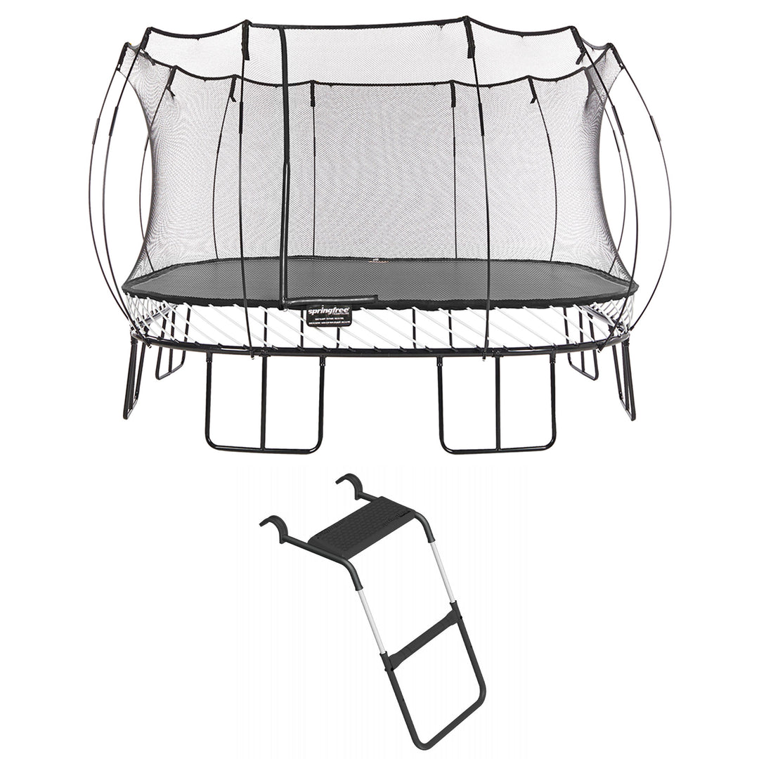 Springfree Trampoline Kids Square 13 Ft Trampoline & FlexrStep V2 Safety Ladder - VMInnovations