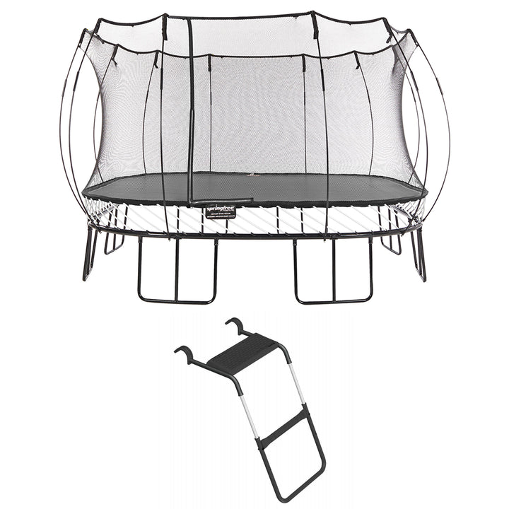 Springfree Trampoline Kids Square 13 Ft Trampoline & FlexrStep V2 Safety Ladder - VMInnovations