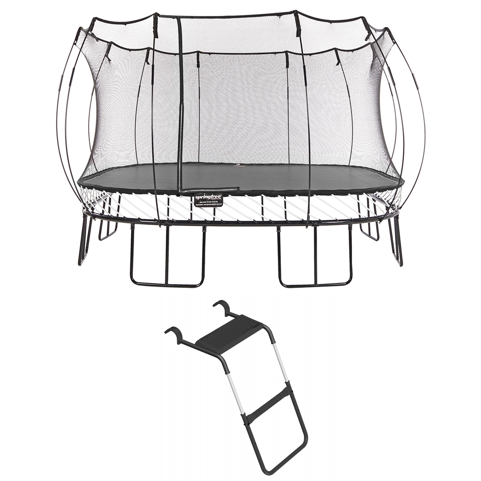Springfree Trampoline Kids Square 13 Ft Trampoline & FlexrStep V2 Safety Ladder - VMInnovations