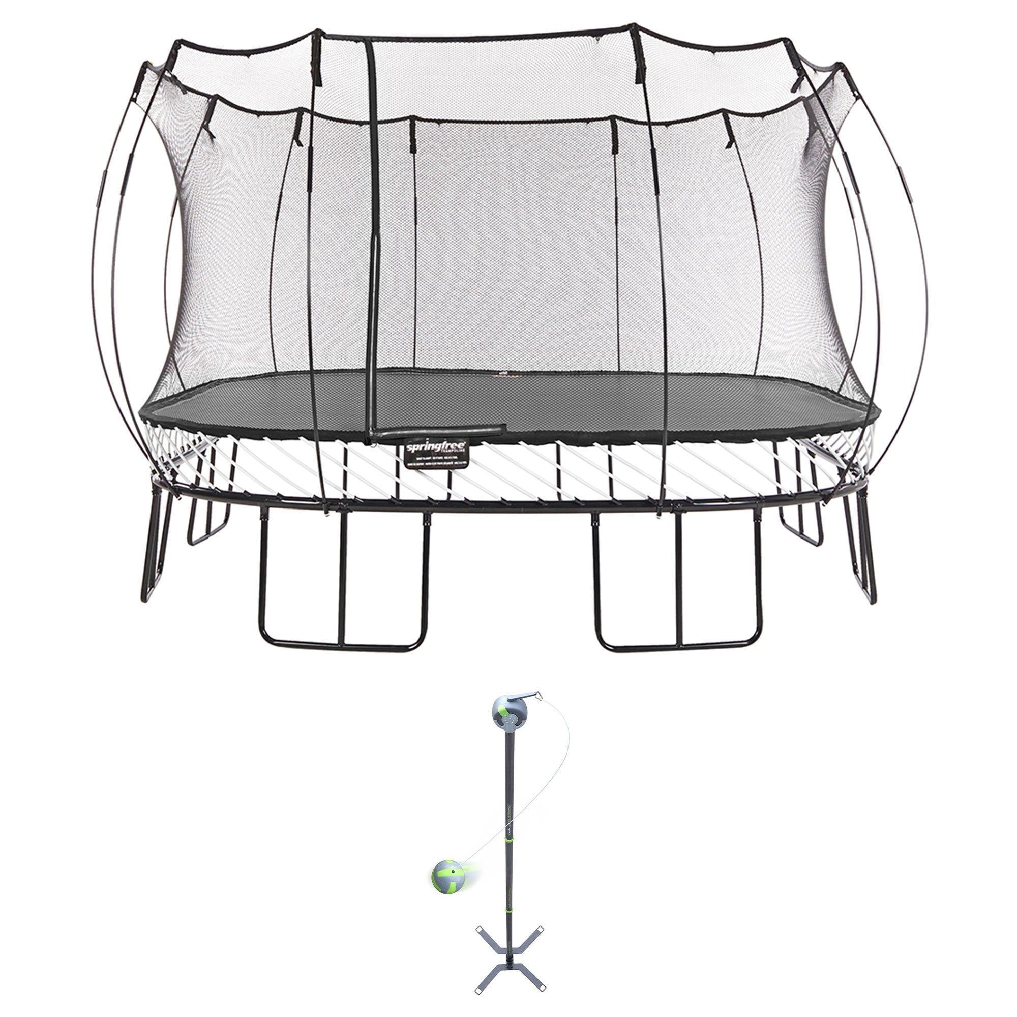 Springfree Trampoline Square 13' Trampoline & Viva Active Swing & Tetherball Set