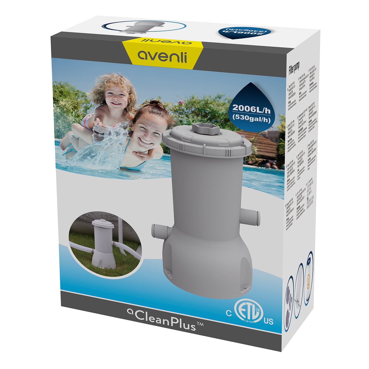 JLeisure Clean Plus 800 GPH Swimming Pool Filter Cartridge Pump (Open Box) - VMInnovations