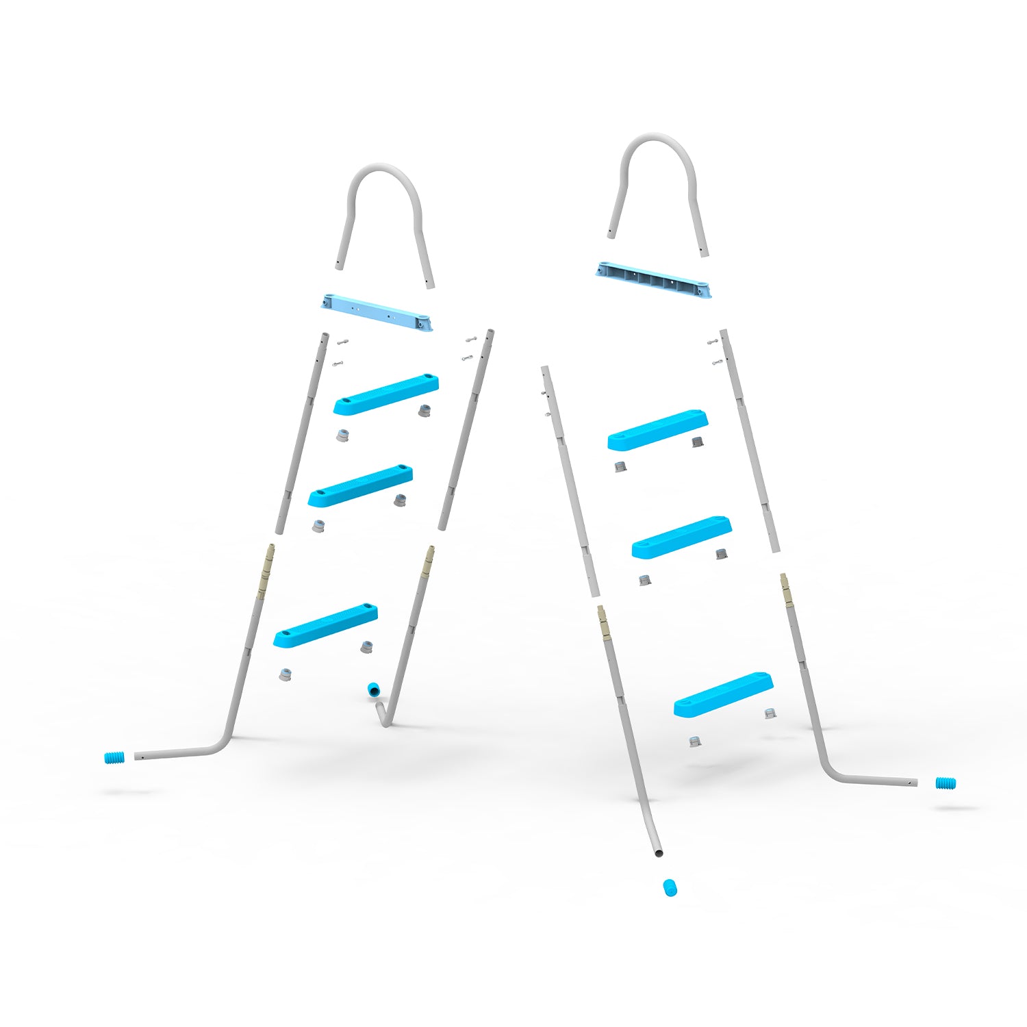 JLeisure 43" 3 Step Outdoor Backyard Above Ground Swimming Pool Ladder (2 Pack) - VMInnovations