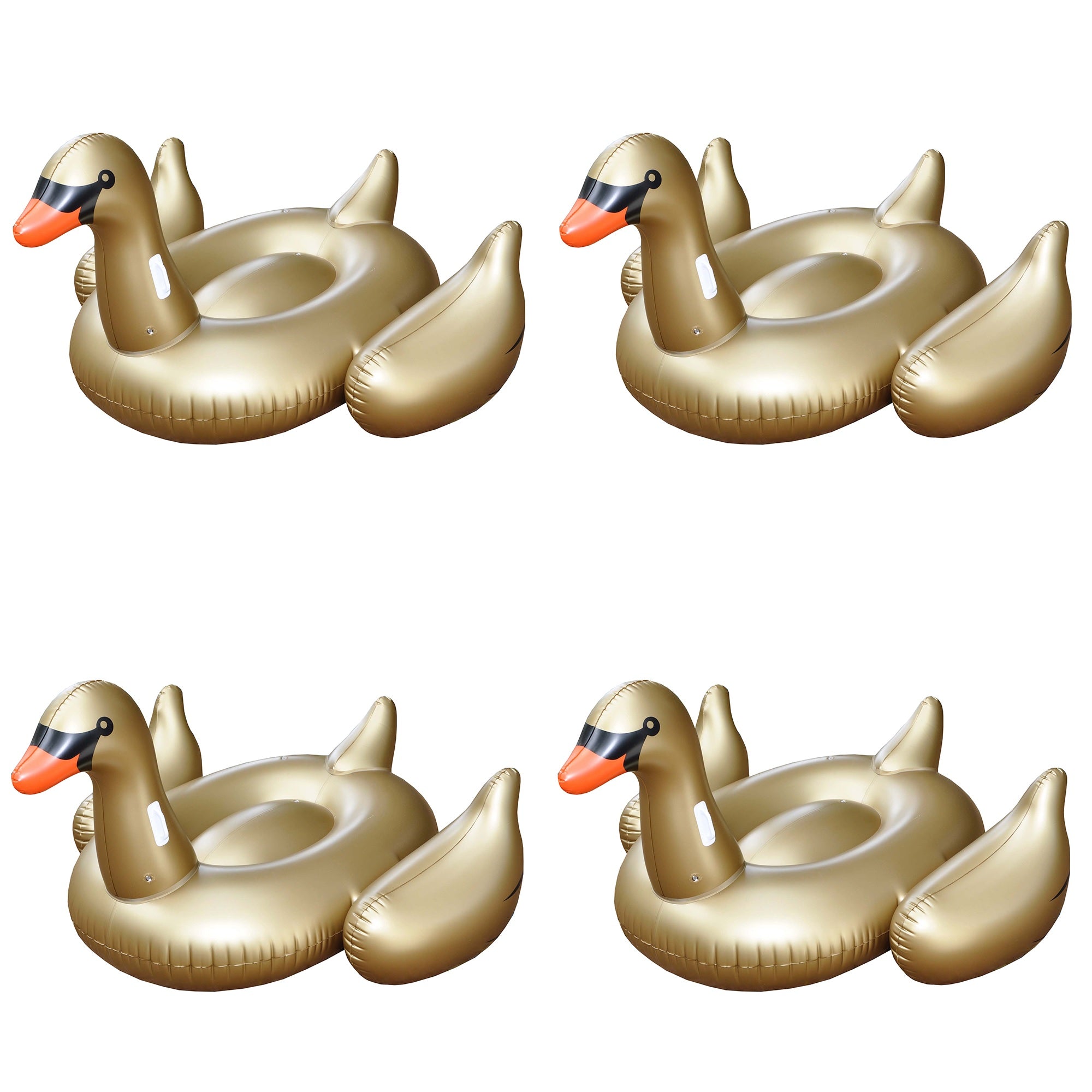 Swimline Golden Swan 75 Inch Inflatable Giant Rideable Raft Pool Float (4 Pack)